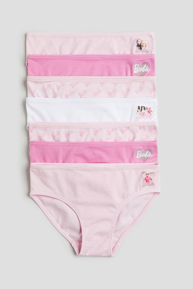 7-pack cotton briefs - Light pink/Barbie - Kids