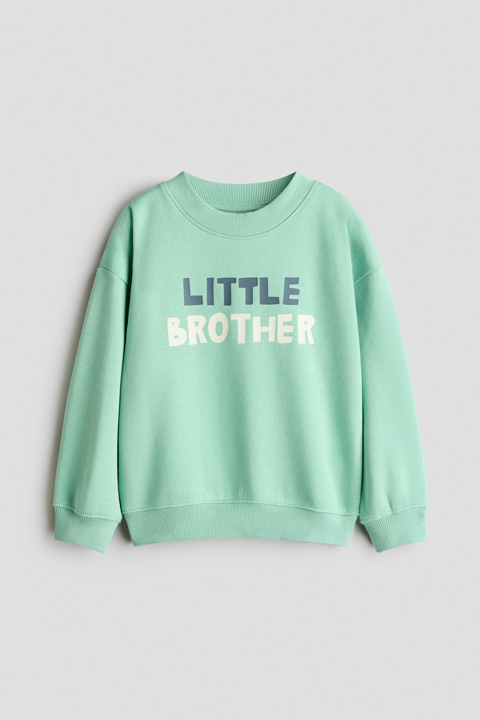 Print-motif brushed-inside sweatshirt - Turquoise/Little Brother/Dark green marl/Big Brother/Dark dusty blue/Mom/Dark red marl/Dad