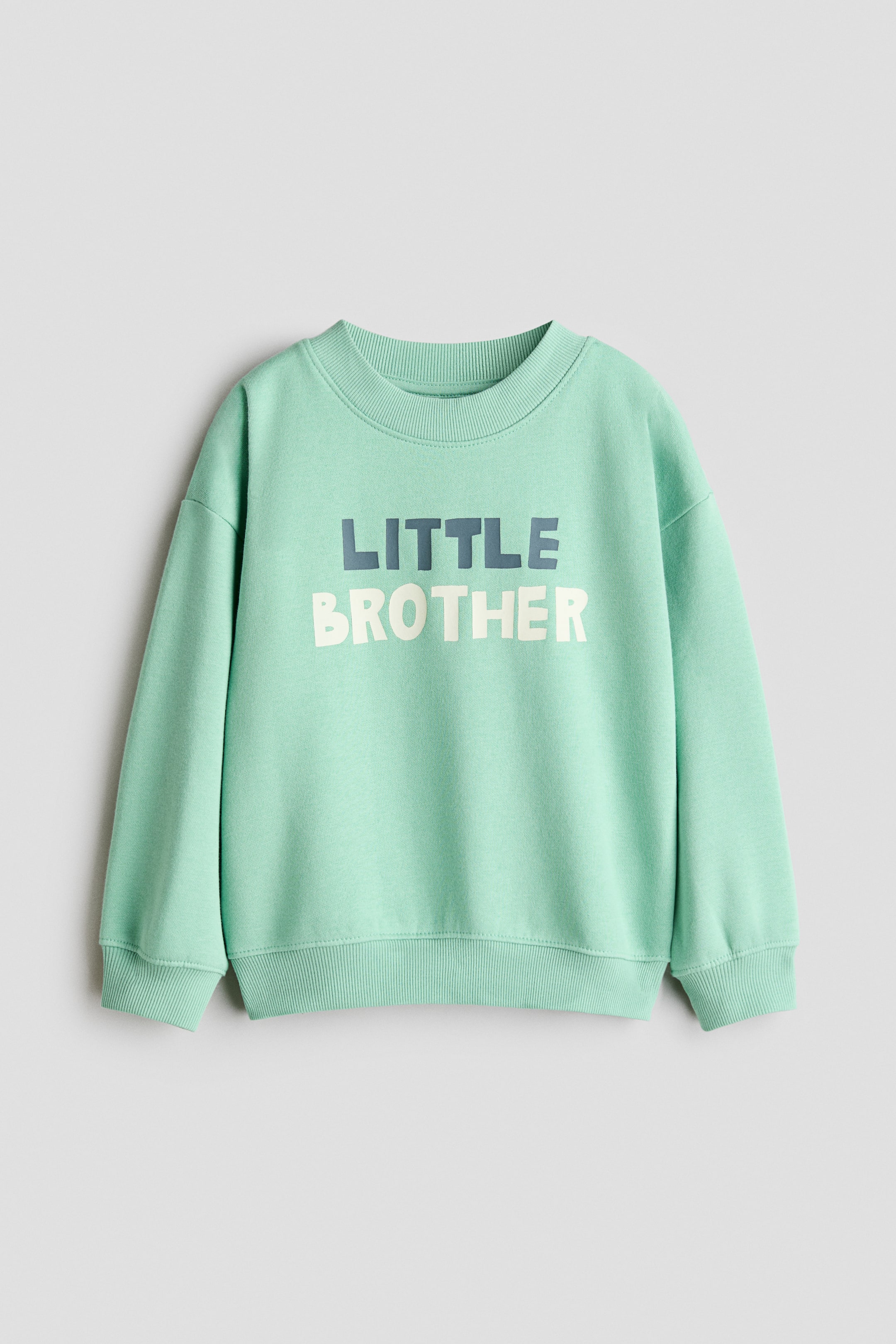 View larger image: Print-motif brushed-inside sweatshirt - Turquoise/Little Brother - Kids | H&M 1