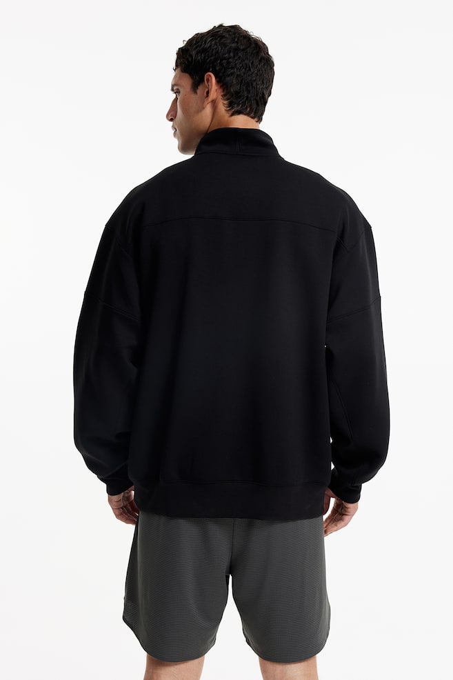 DryMove™ Sweatshirt mit kurzem Zipper - Schwarz/Graumeliert - 7