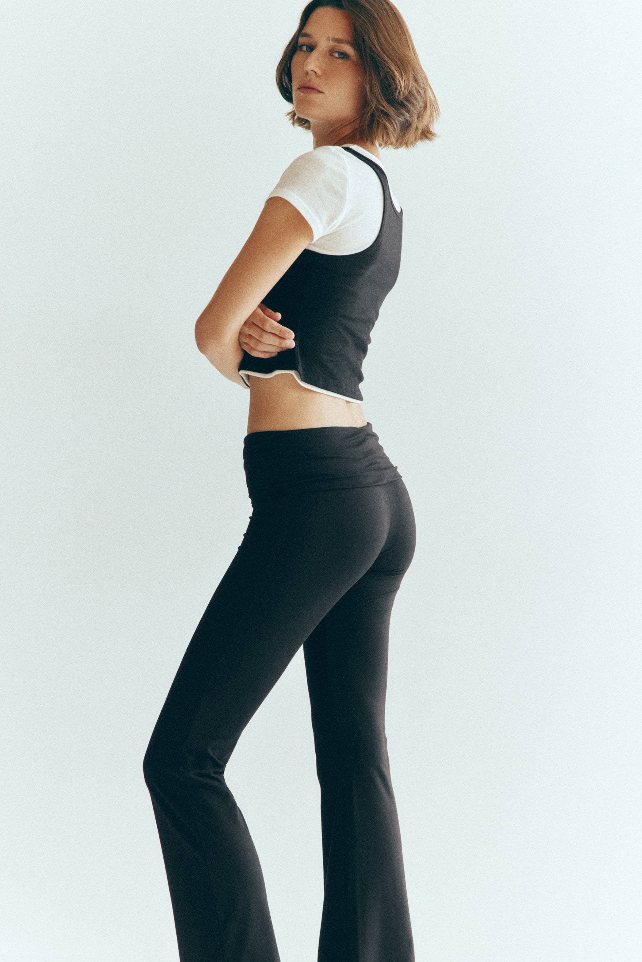 Flared Brushed Jersey Pants