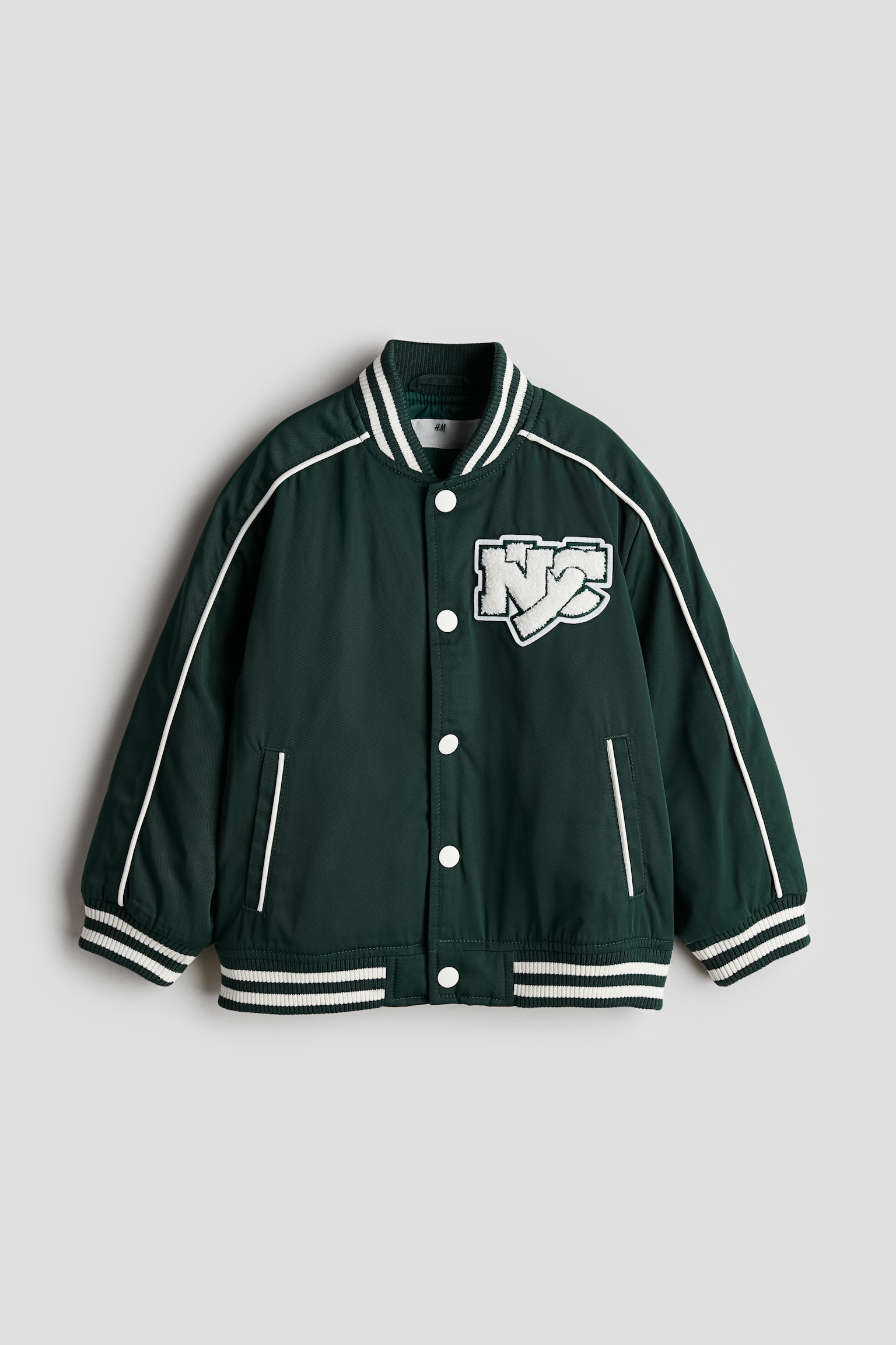 Padded baseball jacket - Dark green/NYC/Bright blue/NYC - 1