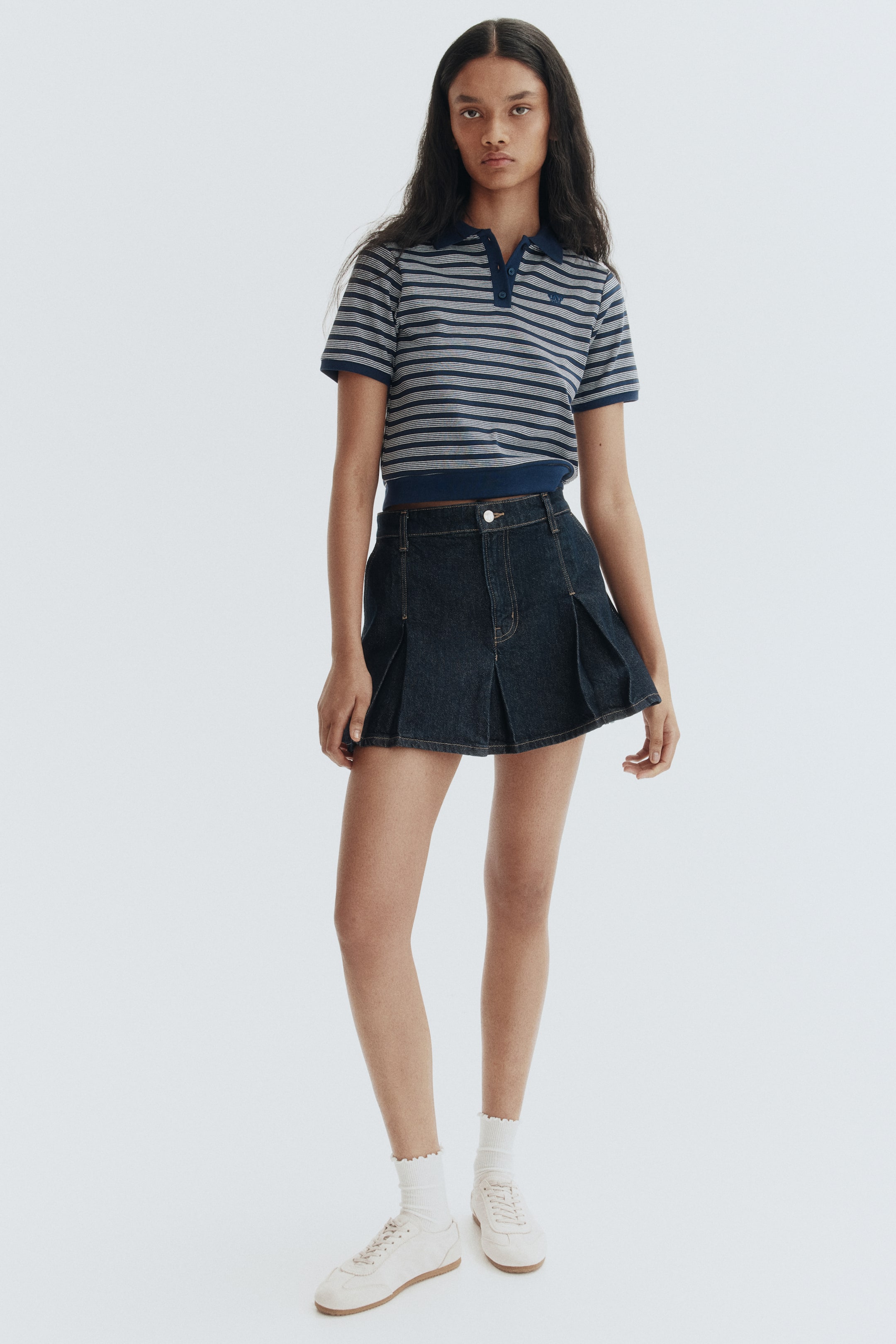 View larger image: Cotton polo shirt - Dark blue/Striped - Ladies | H&M SG 2
