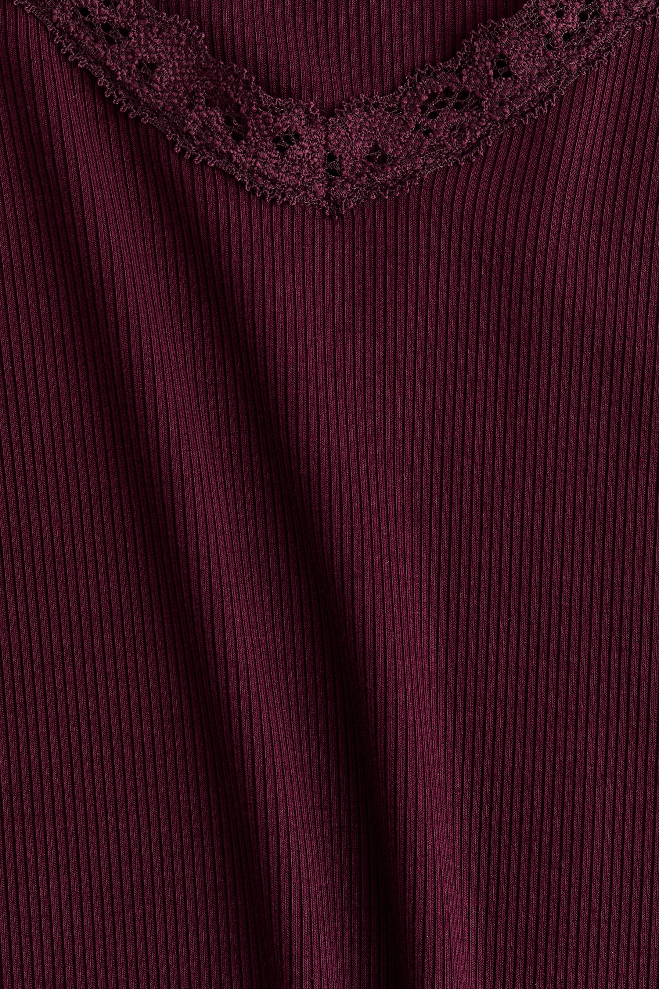 View larger image: Lace-trimmed jersey top - Plum purple - Ladies | H&M IE 2