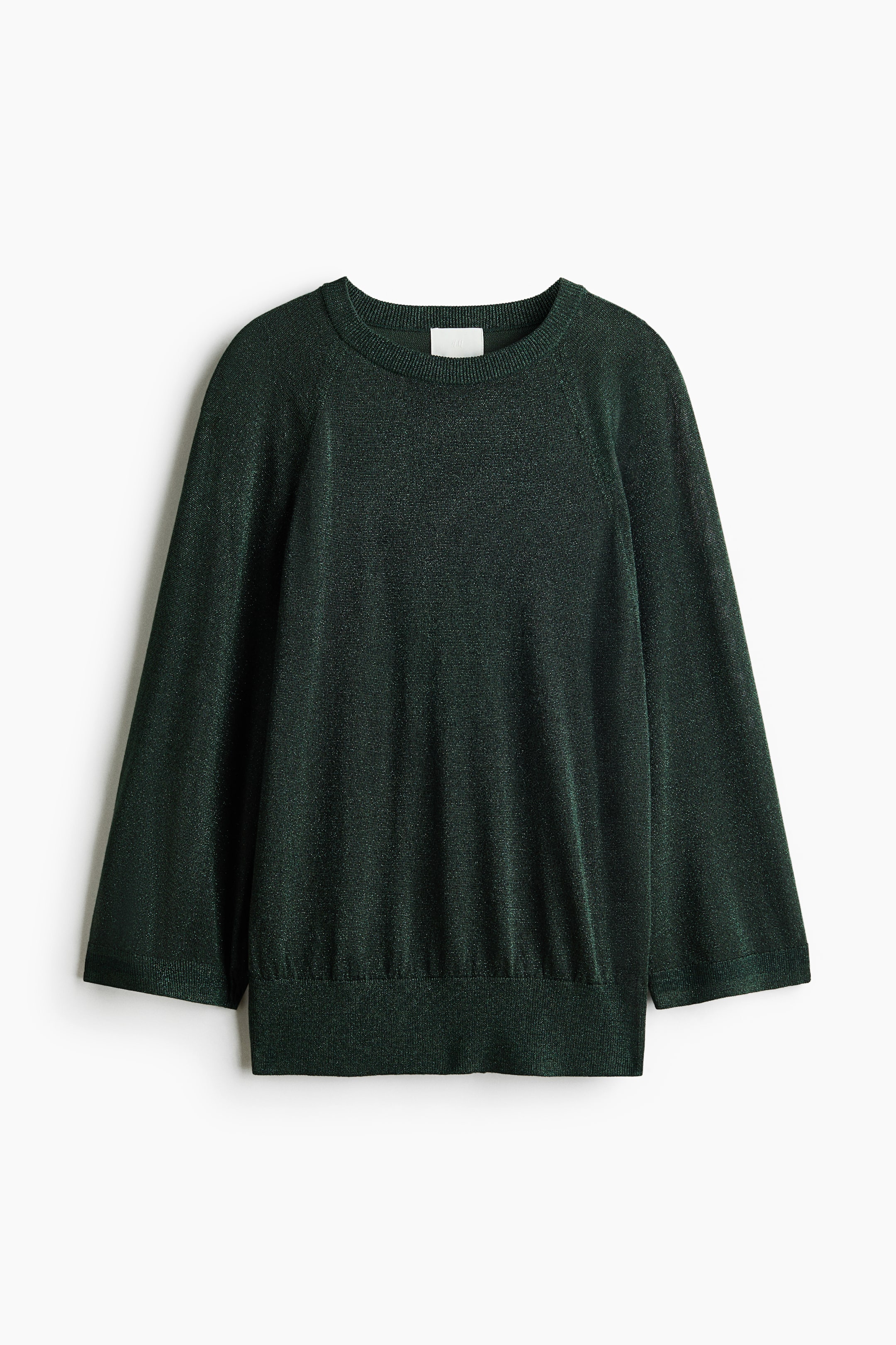 View larger image: Glittery knitted top - Dark green - Ladies | H&M 1