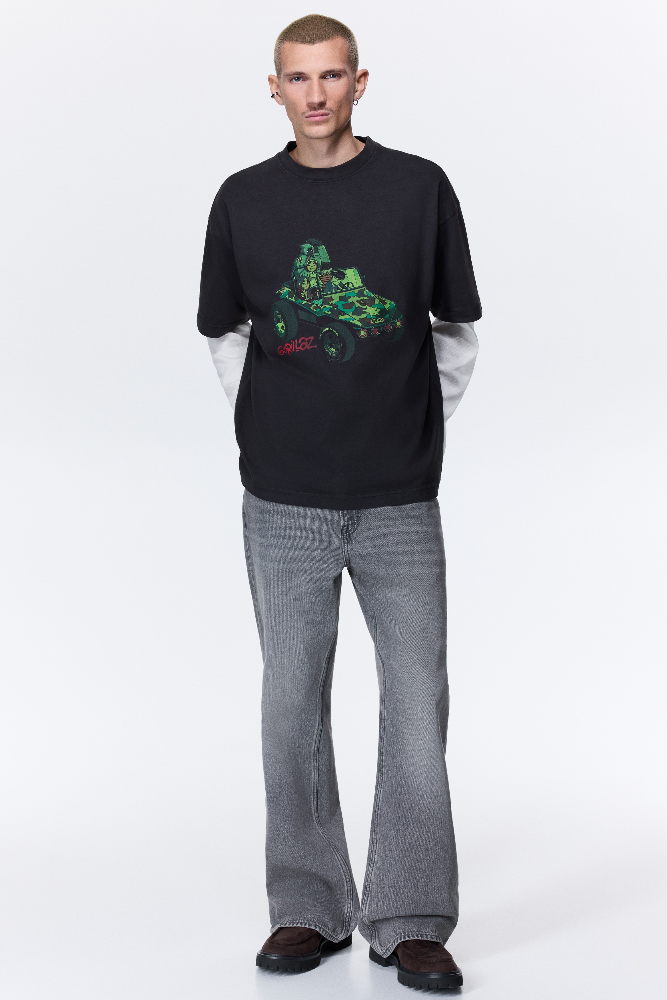 T-shirt Homme Oversize Manches Longues - Coupe Ample, Couleur Dégradée, élasthanne Léger - Look Décontracté Tendance - 11