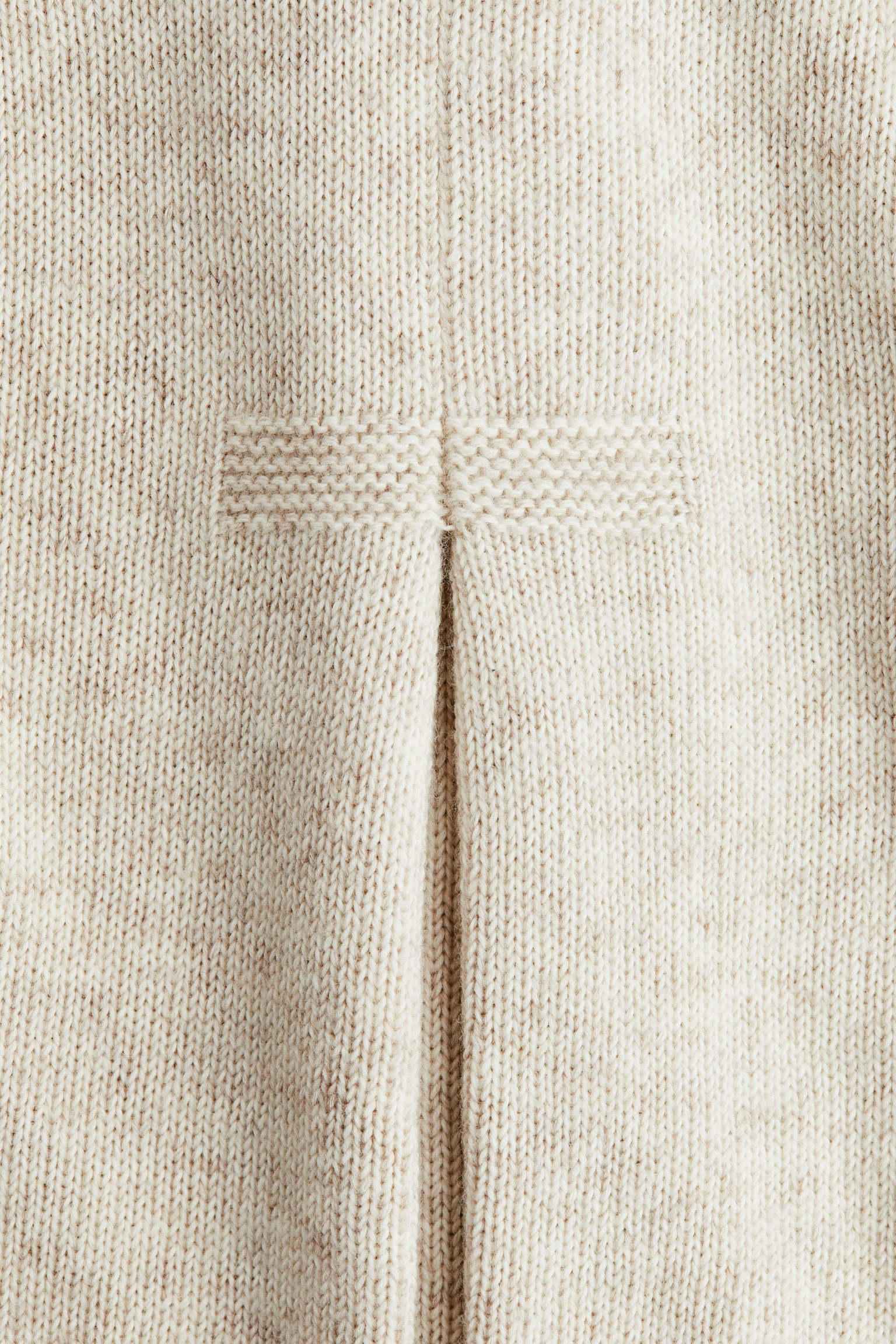 Trapezowy płaszcz z domieszką wełny - Jasnobeżowy