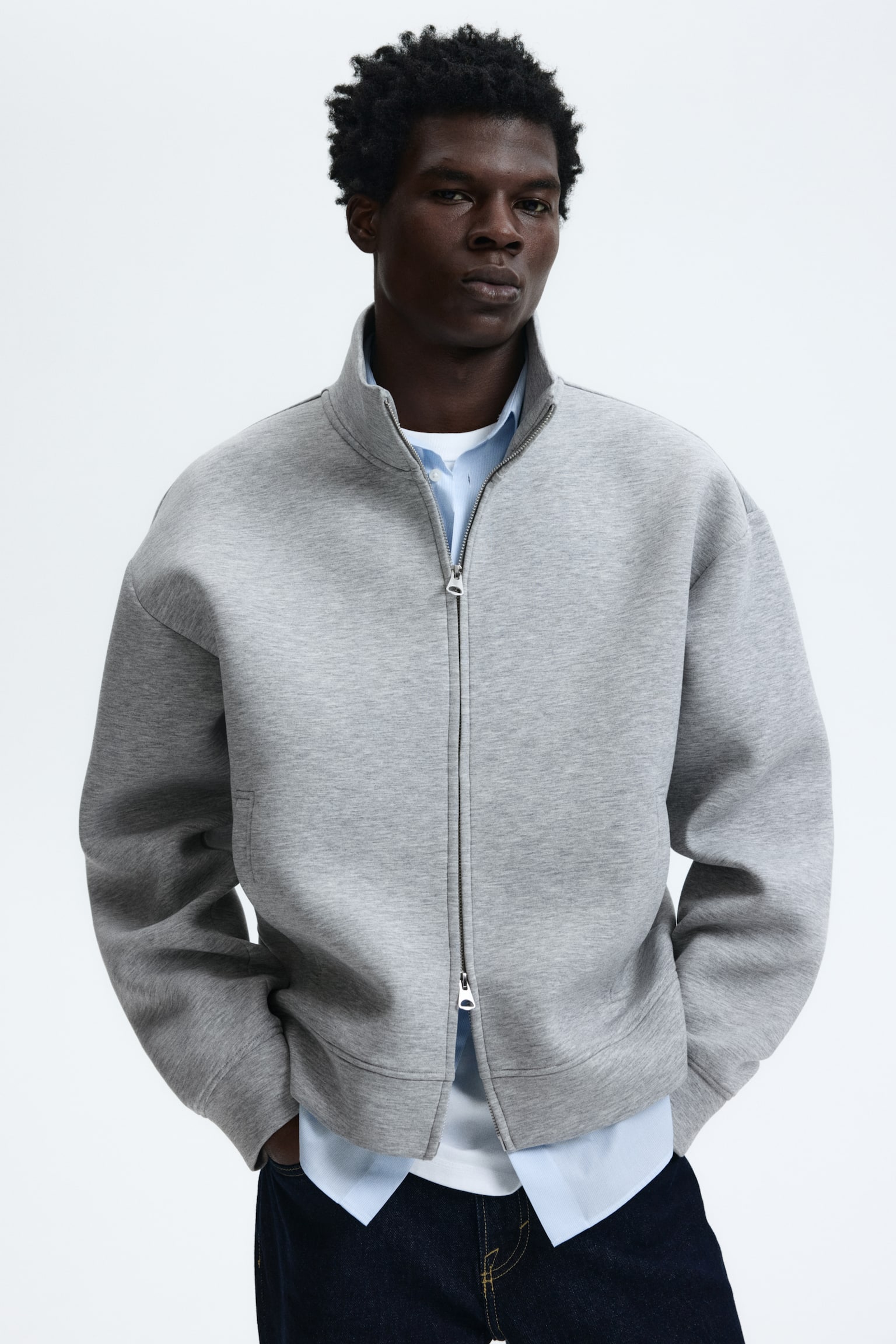 Træningsjakke Loose Fit - Gråmeleret/Sort - 2