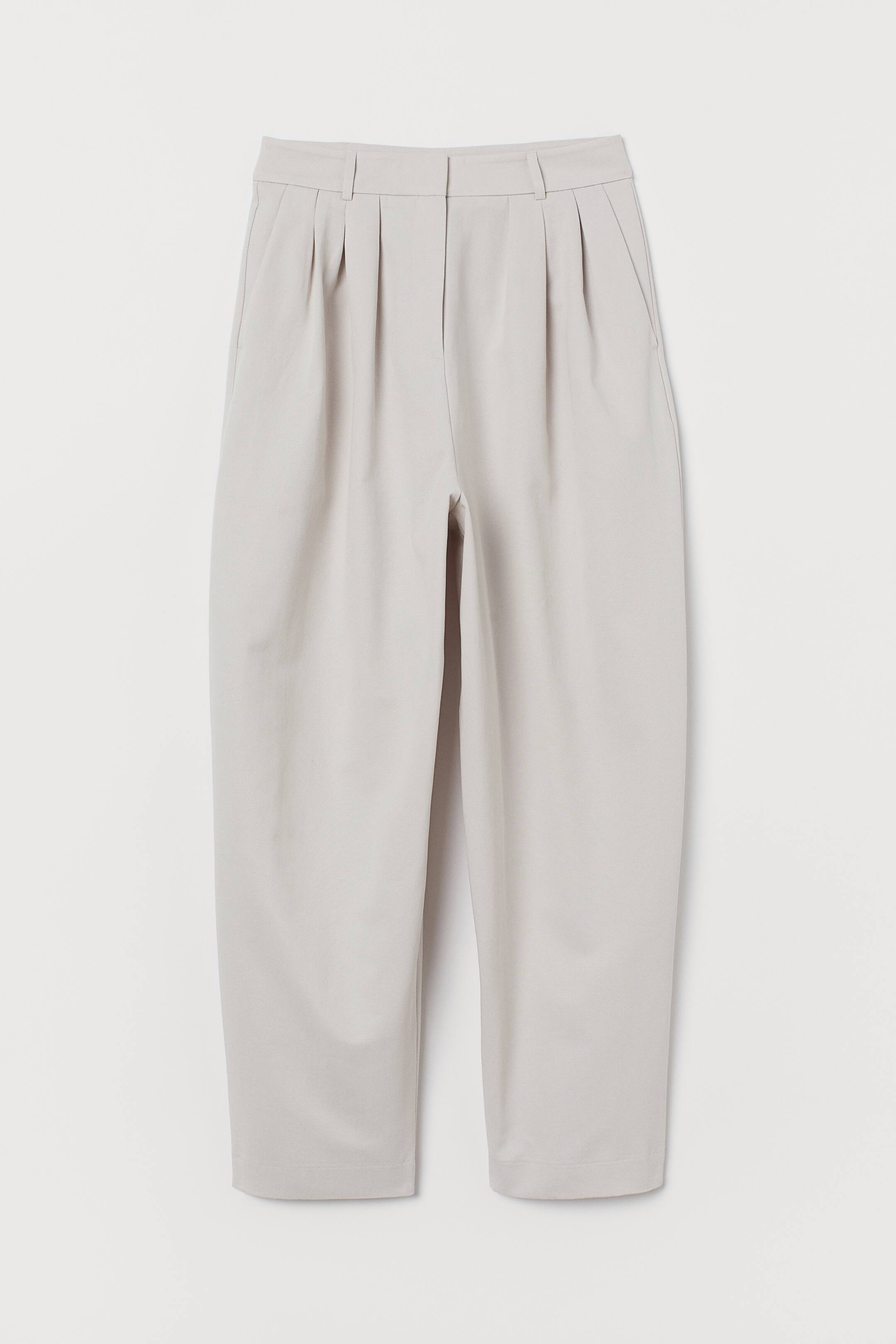 Twill trousers - High waist - Ankle length - Light grey - Ladies | H&M GB