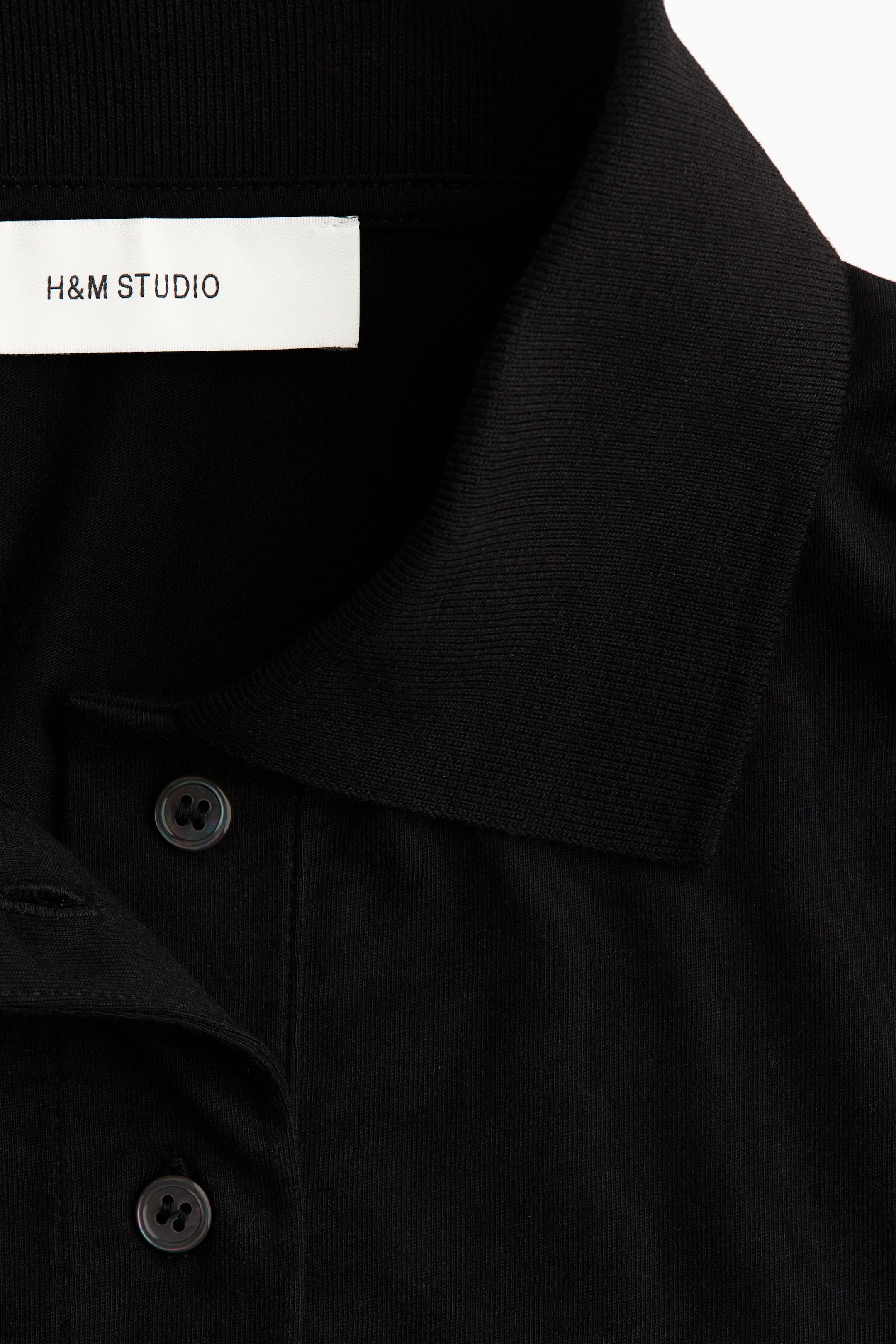 Long-Sleeved Cotton Polo Shirt