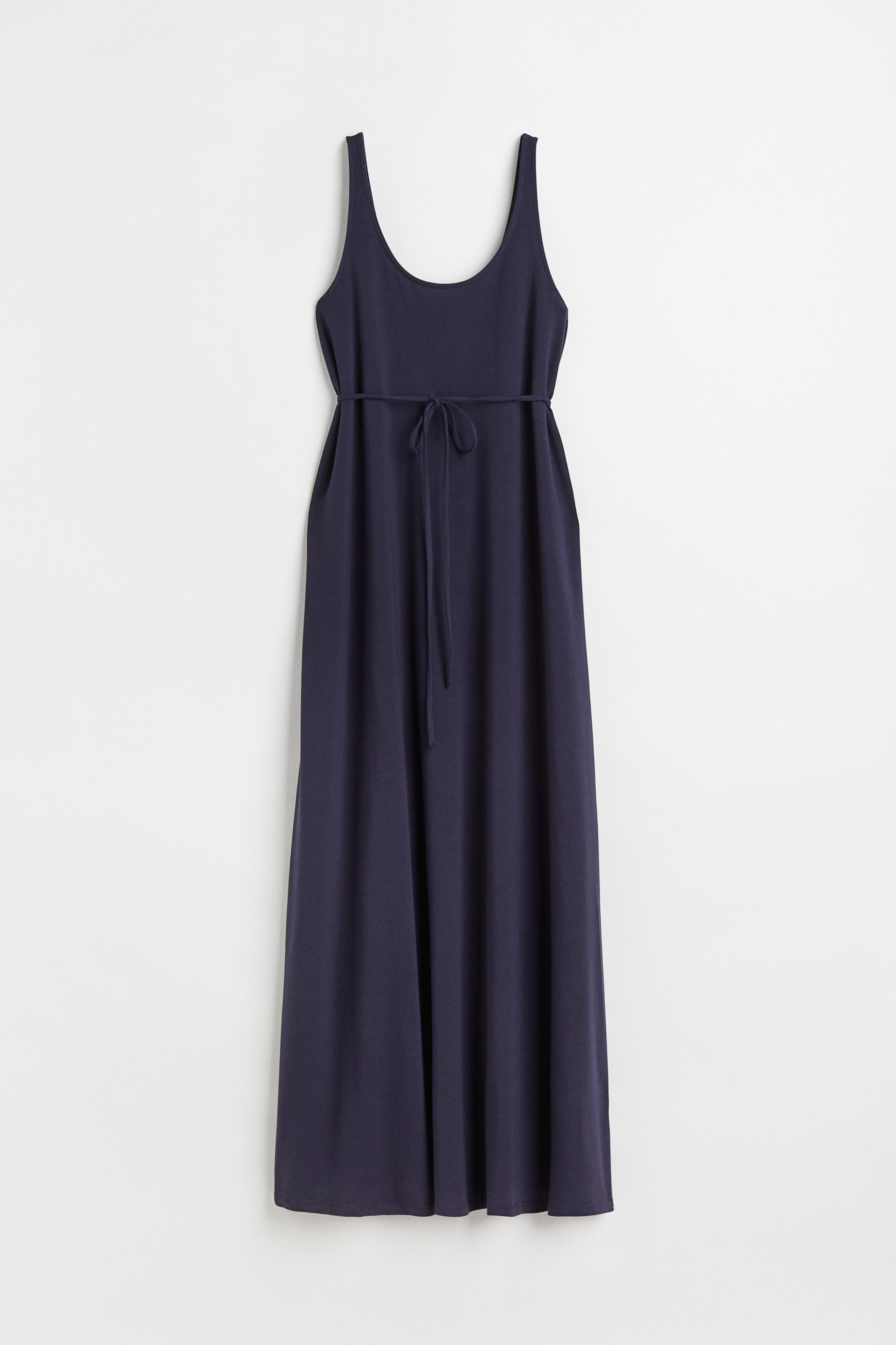 MAMA Calf-length cotton dress - Deep neckline - Sleeveless - Sage 