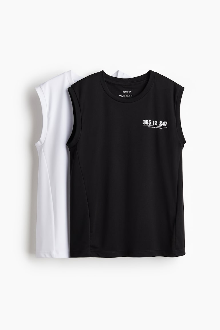 2-Pack Sports Tank Tops with DryMove™ Black/white Kids H&M US