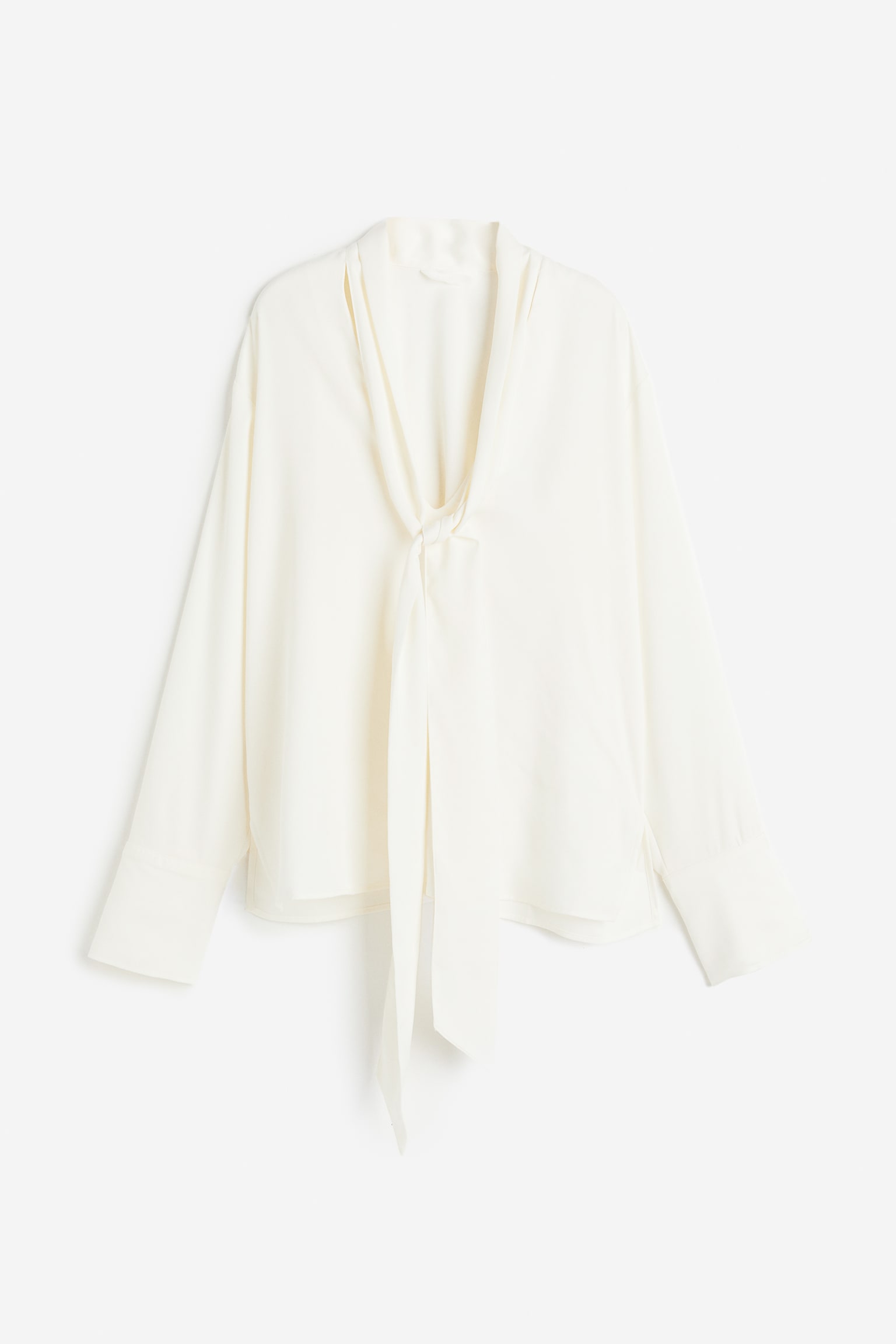 Tie-detail blouse - White/Black - 1