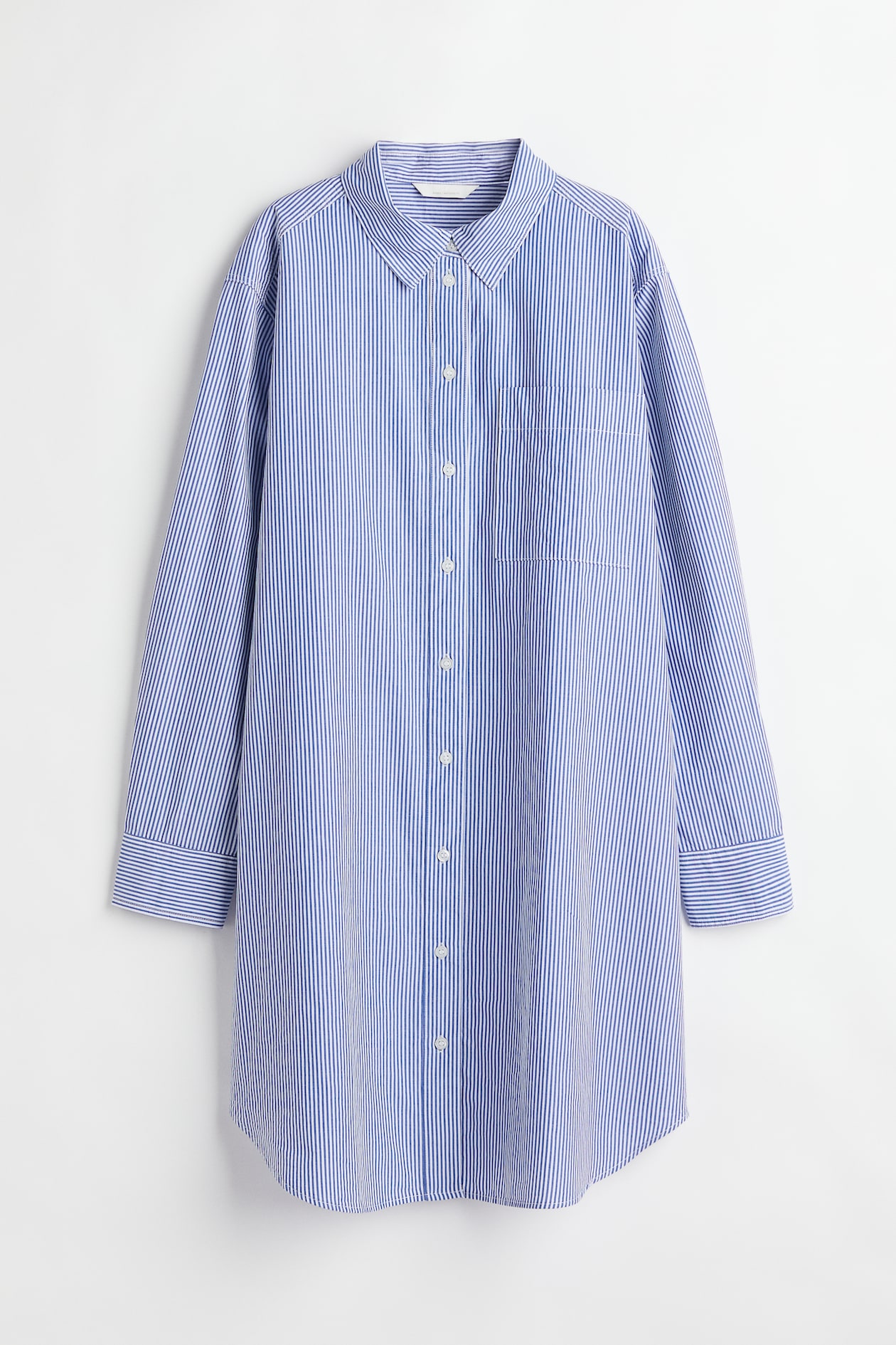 MAMA Cotton Shirt Dress - Long sleeve - Midi - Blue/striped - Ladies ...