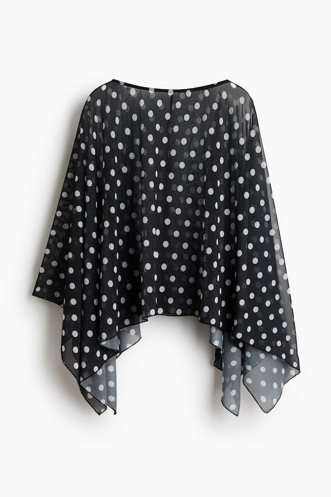 Mesh Cape - Black/polka dot - 1