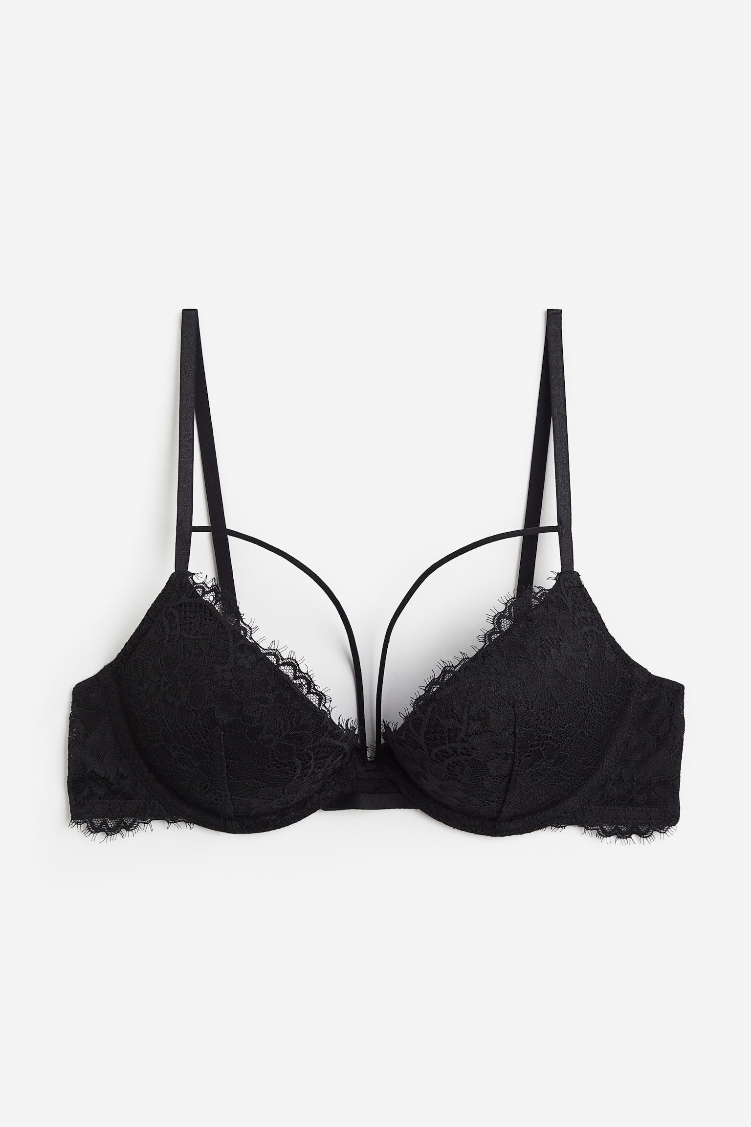 Lace Super Push Up Bra - Black - 1