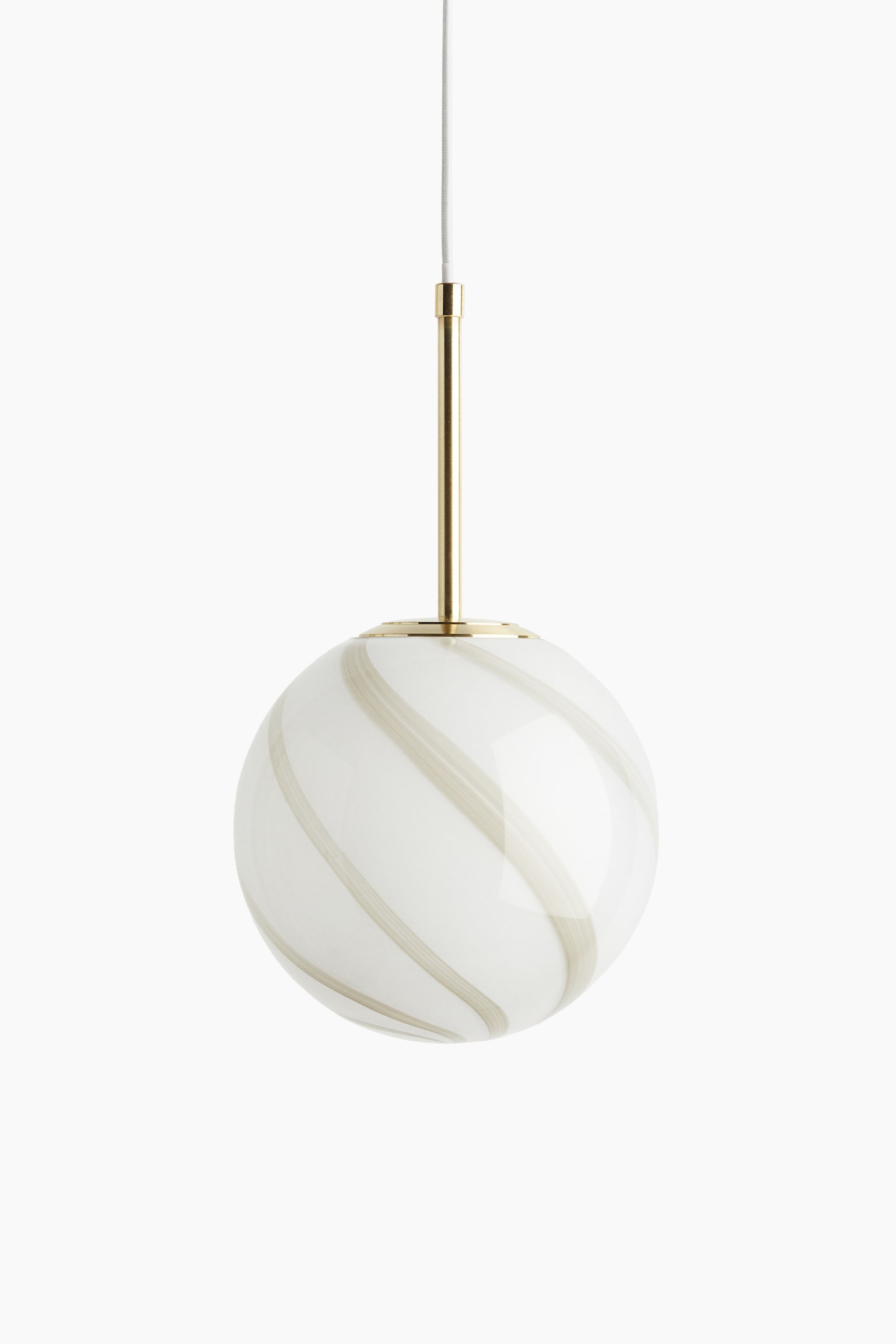 Glass pendant light - White/Swirls/Black/Striped - 1