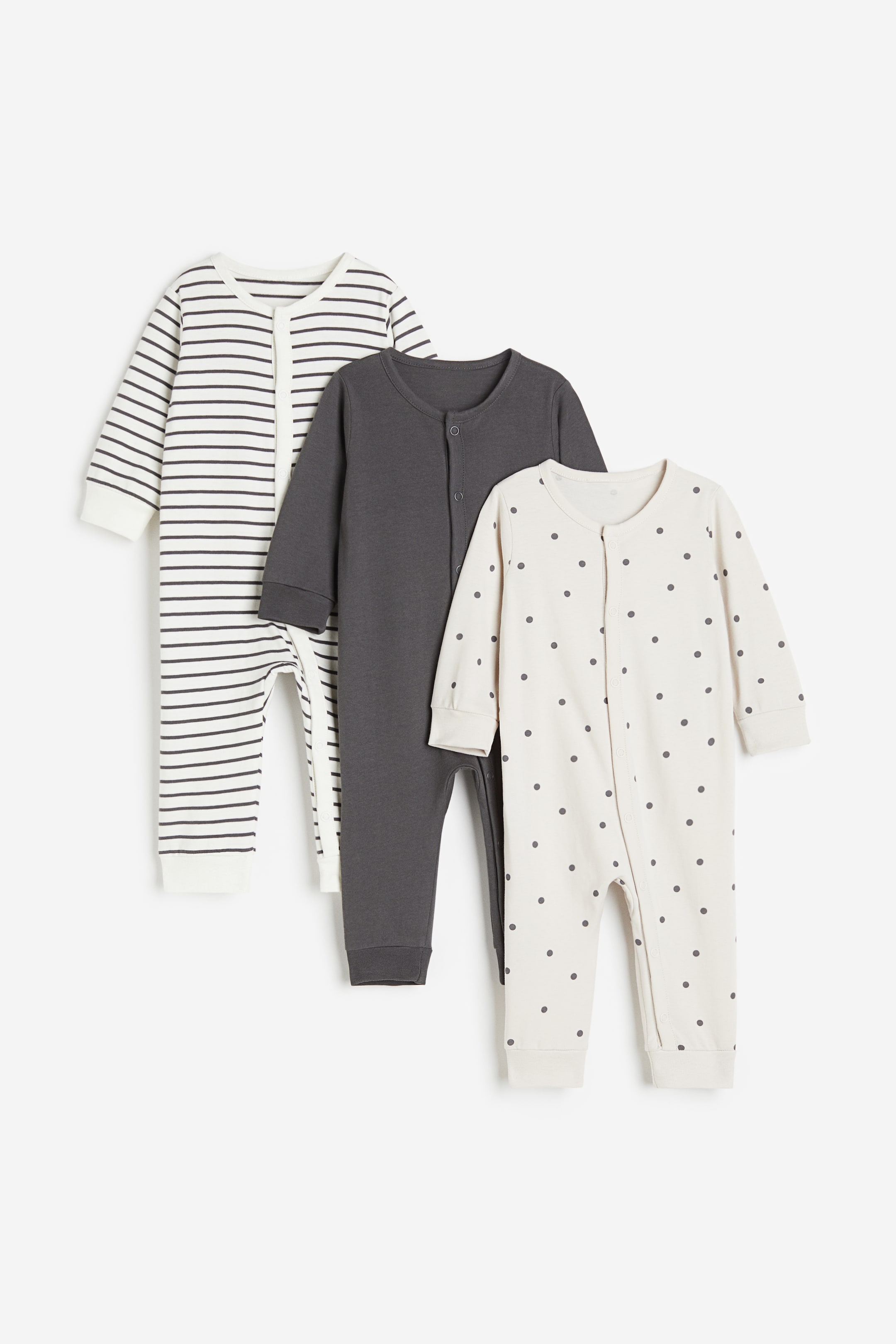 3-pack Cotton Pajama Jumpsuits