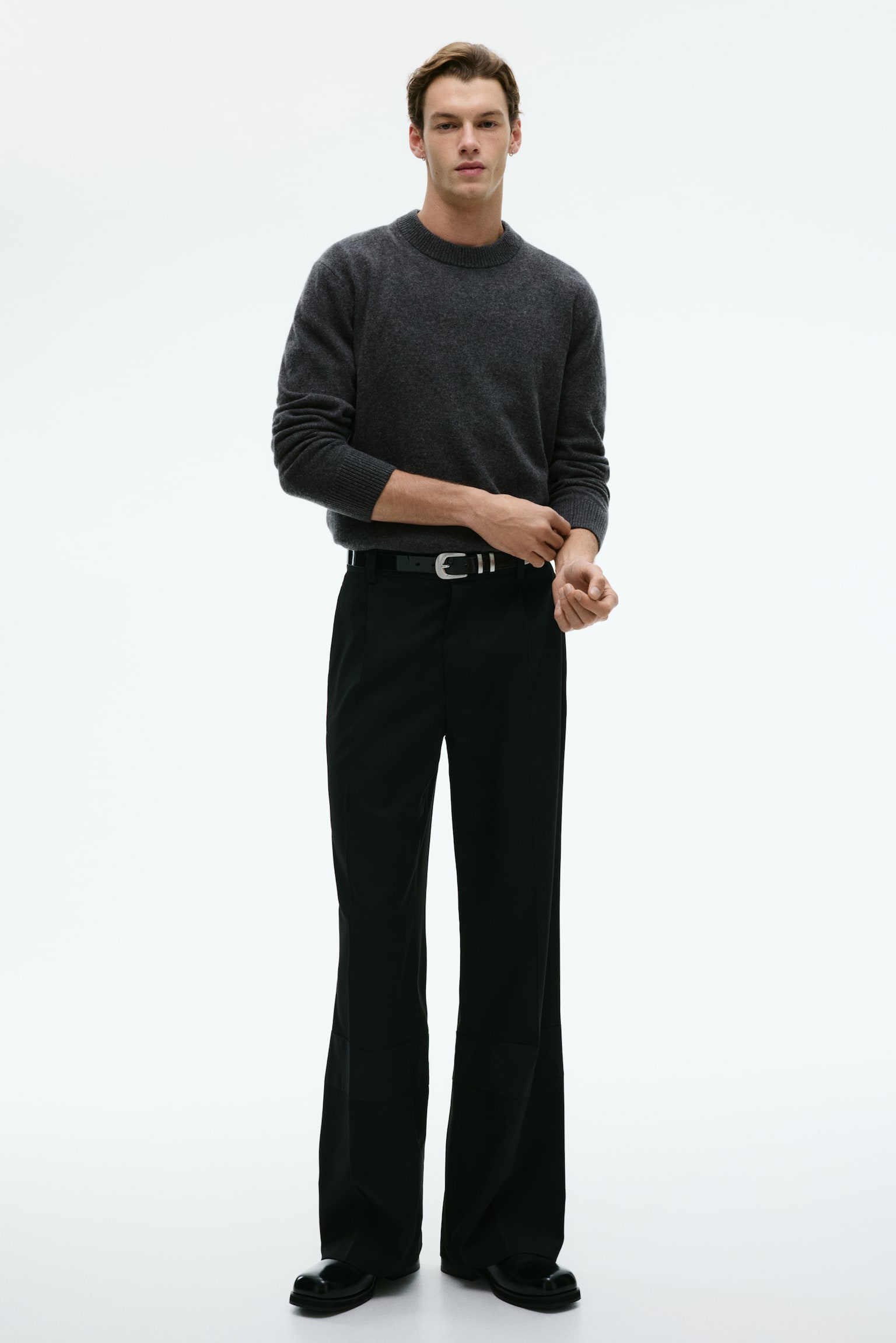 Kašmírový pulóver Regular Fit - Tmavosivá/Čierna - 2