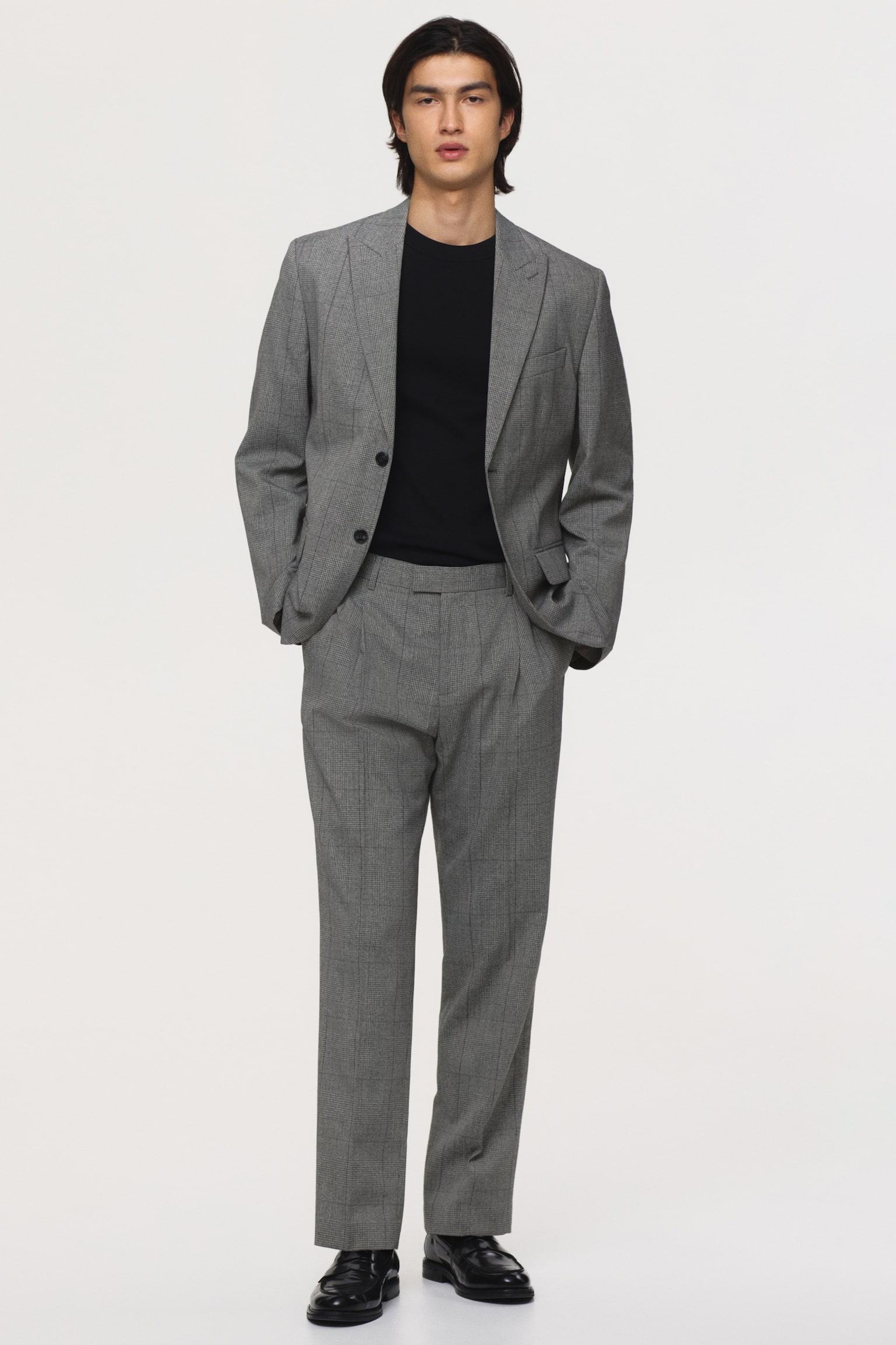 Regular Fit Suit trousers - Grey/Checked/Black marl - 1