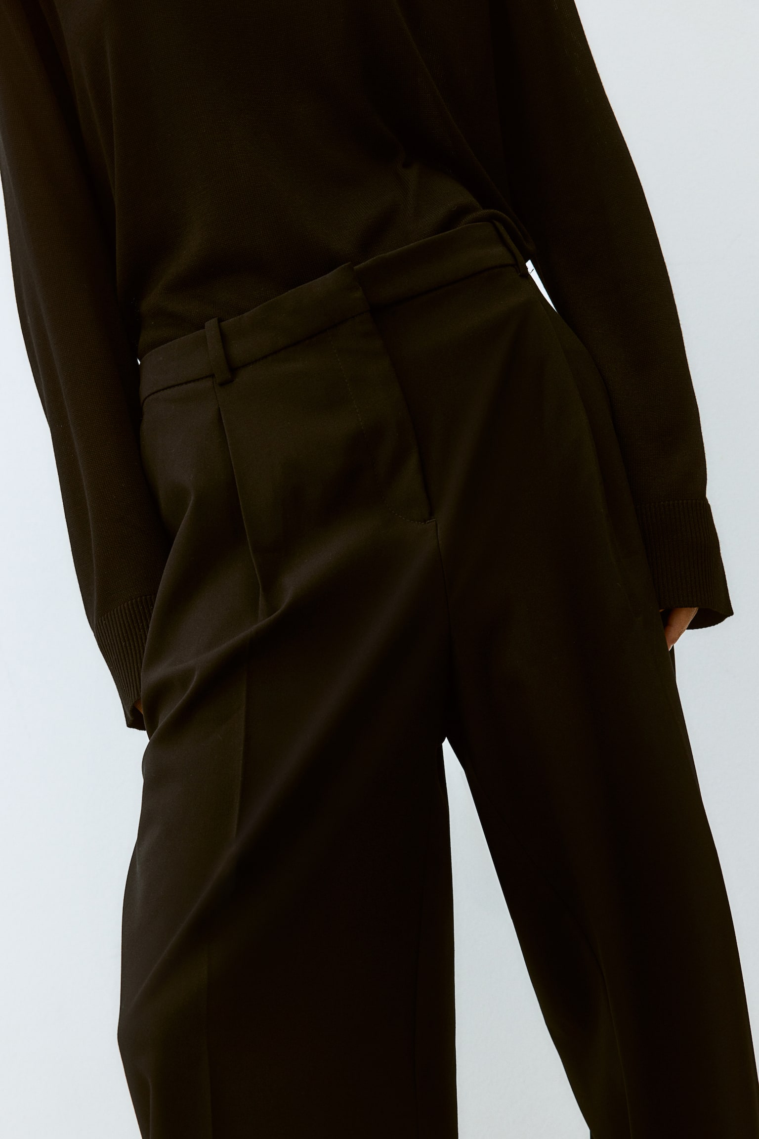 Wide trousers - Black/Grey marl/Burgundy/Beige/Dark grey/Pinstriped/Dark brown/Beige/Light beige/Light beige - 7