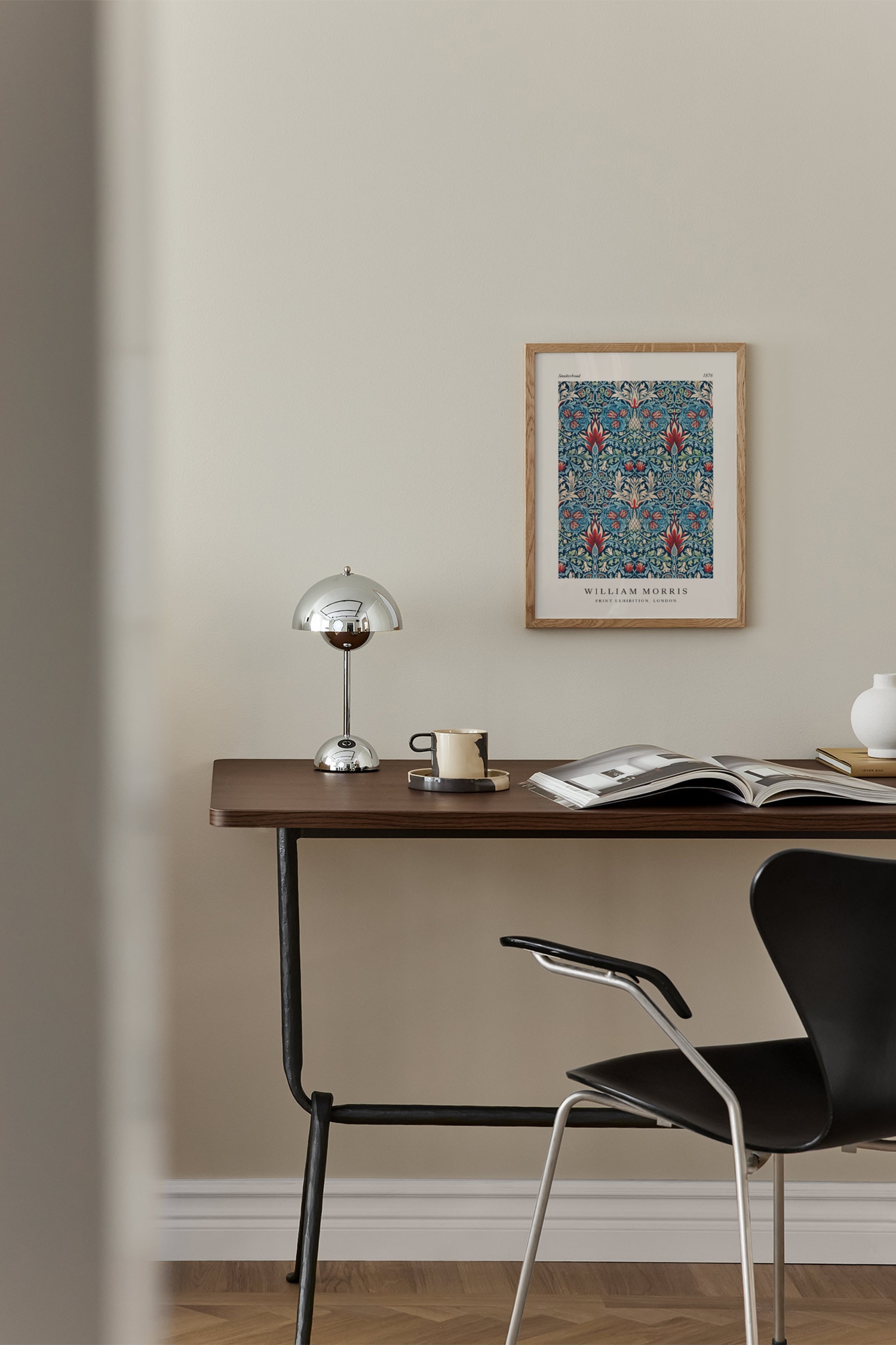 Snakeshead By William Morris Plakat - Beige/lilla/rød