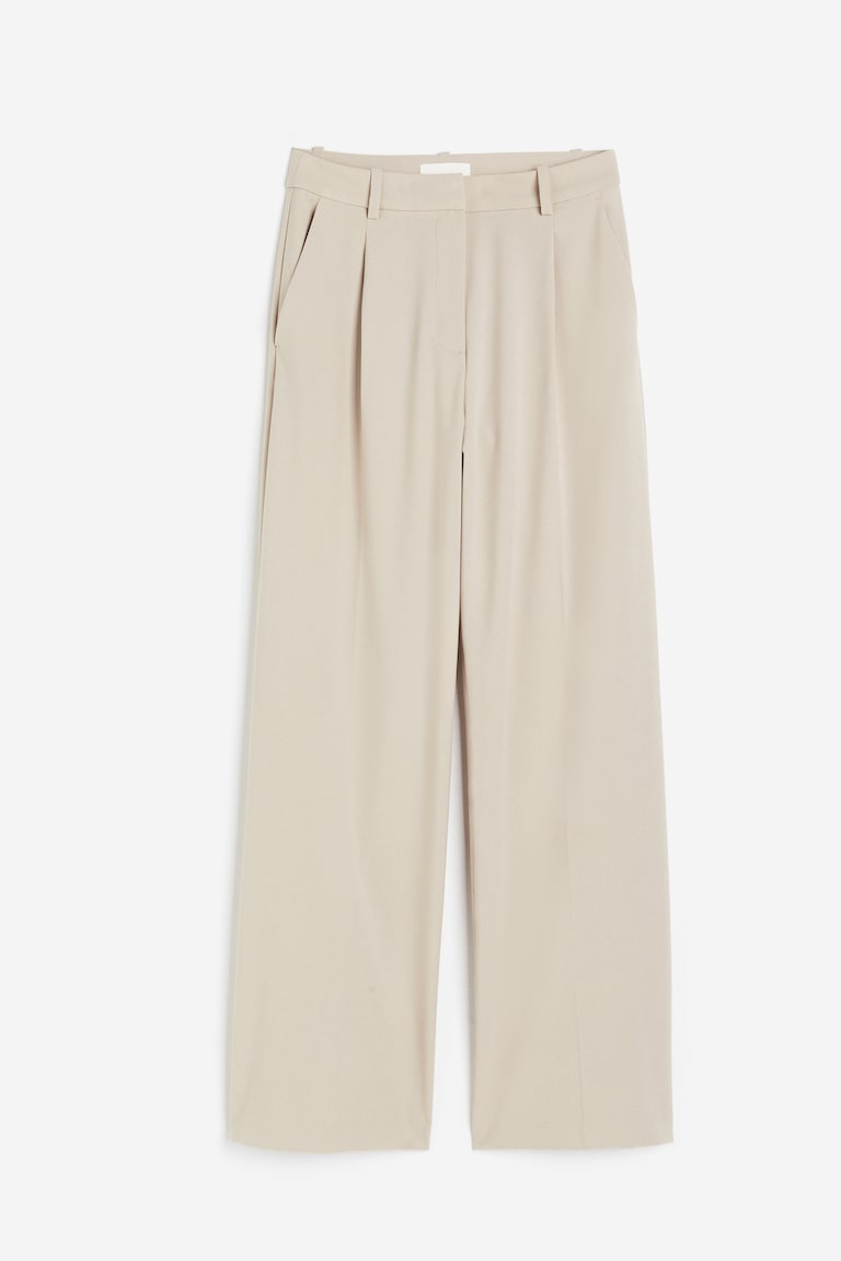 Wide-leg Pants - Beige - Ladies | H&M US 