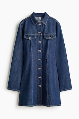 Jeansklänning med utställd kjol