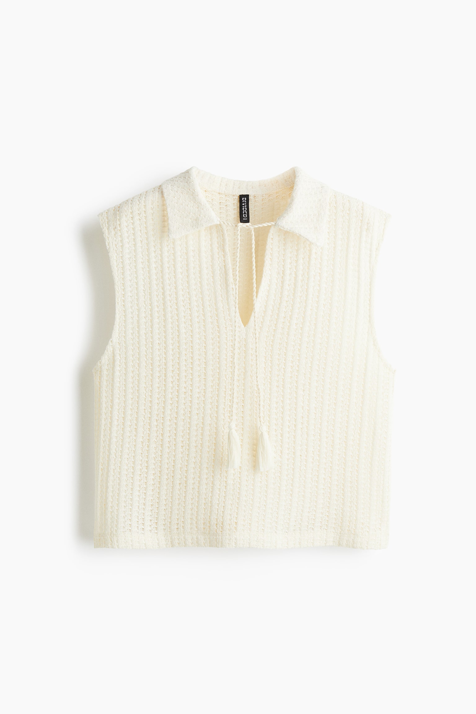 Женский топ H&M Pointelle-Knit, цвет: Кремовый — фото 1