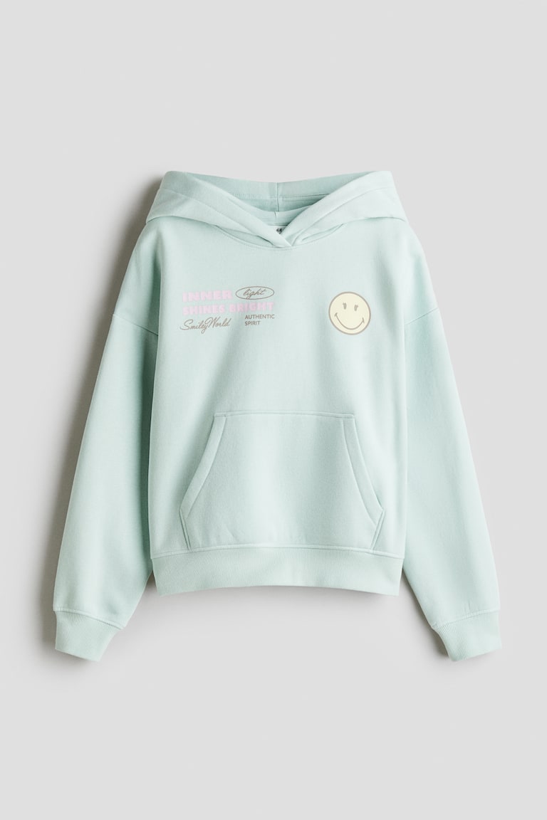 Hoodie avec motifs Vert menthe/SmileyWorld® ENFANT H&M FR
