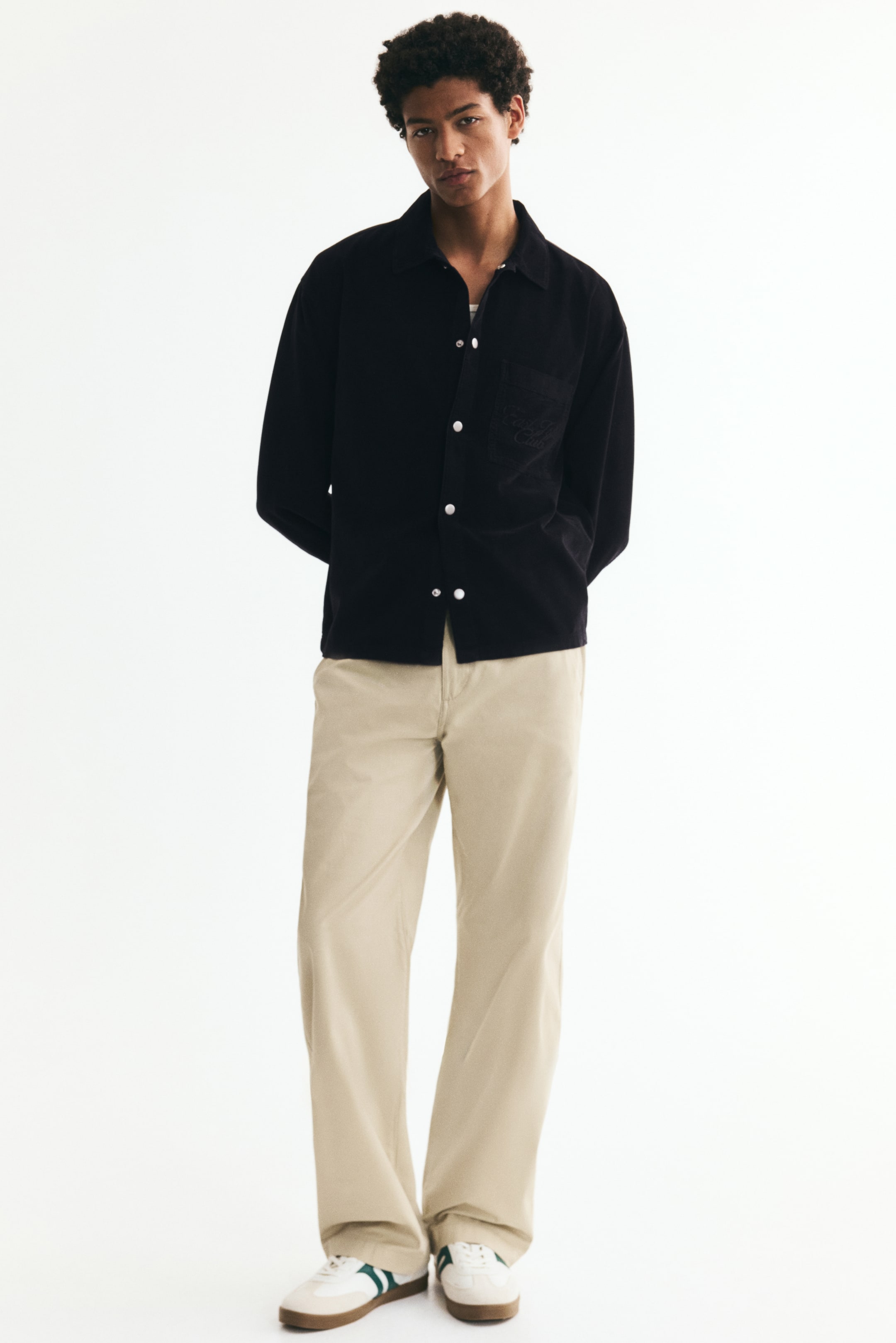 Мужские рубашки H&M Relaxed-Fit Corduroy Shirt — фото 4