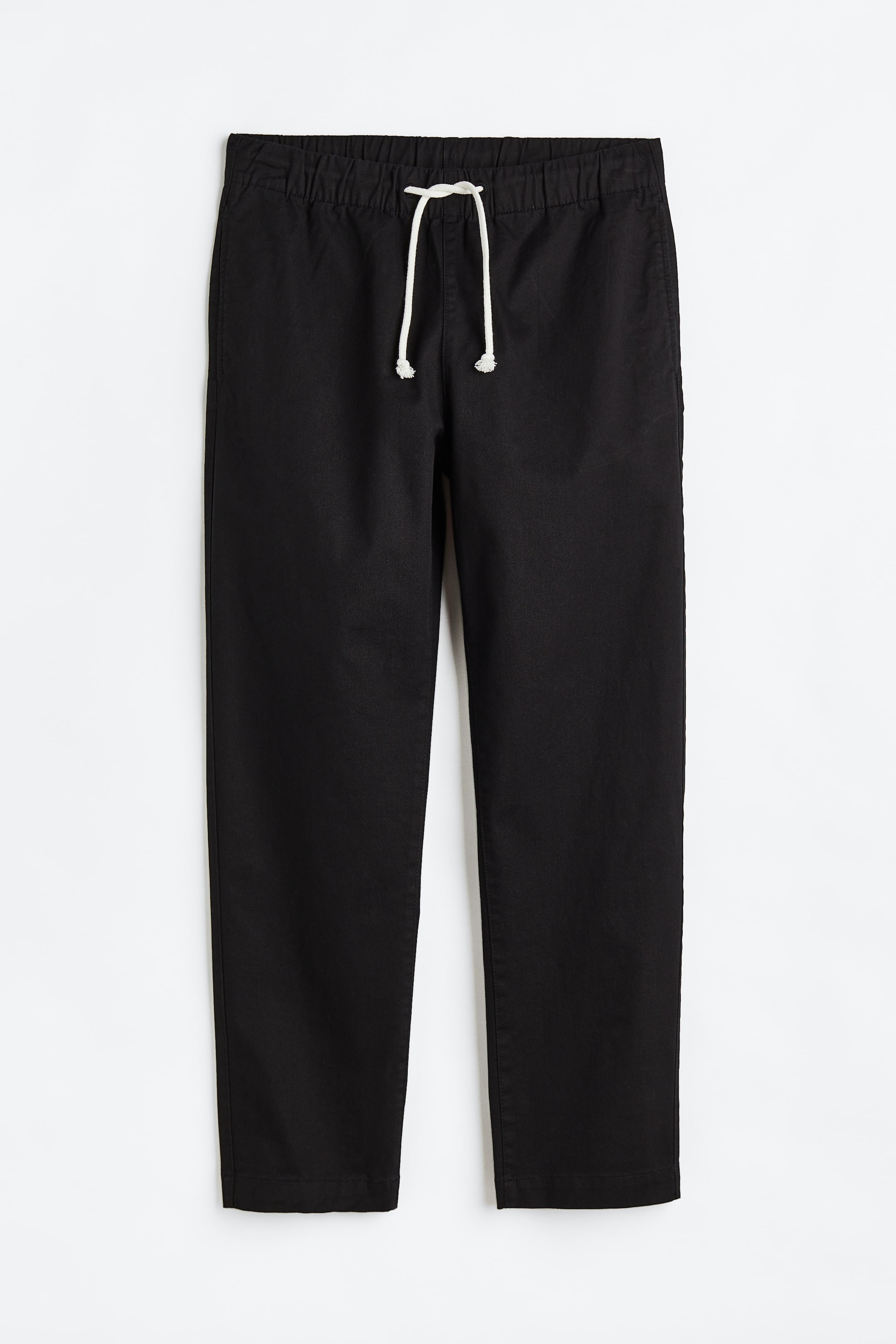 View larger image: Regular Fit Cotton Twill Pull-on Pants - Black - Men | H&M CA 1