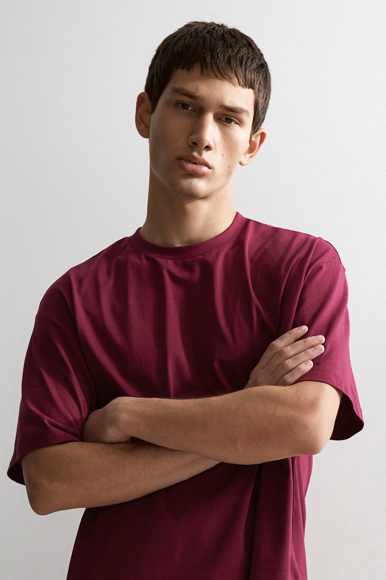 Loose Fit T-shirt - Dark pink - Men | H&M US