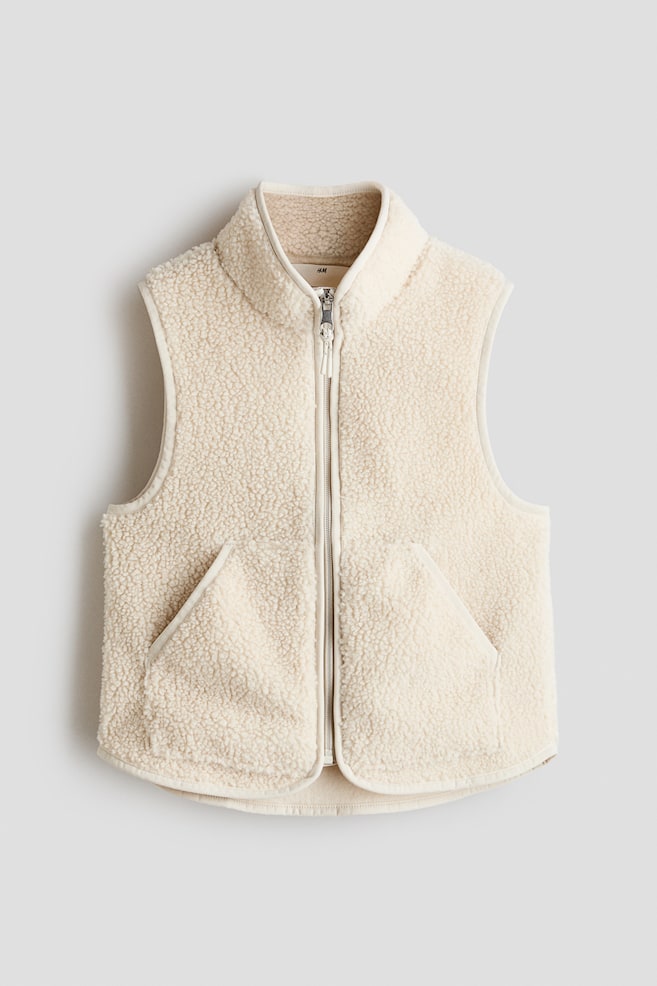 Teddy Fleece Vest - Light beige/Dusty pink - 1