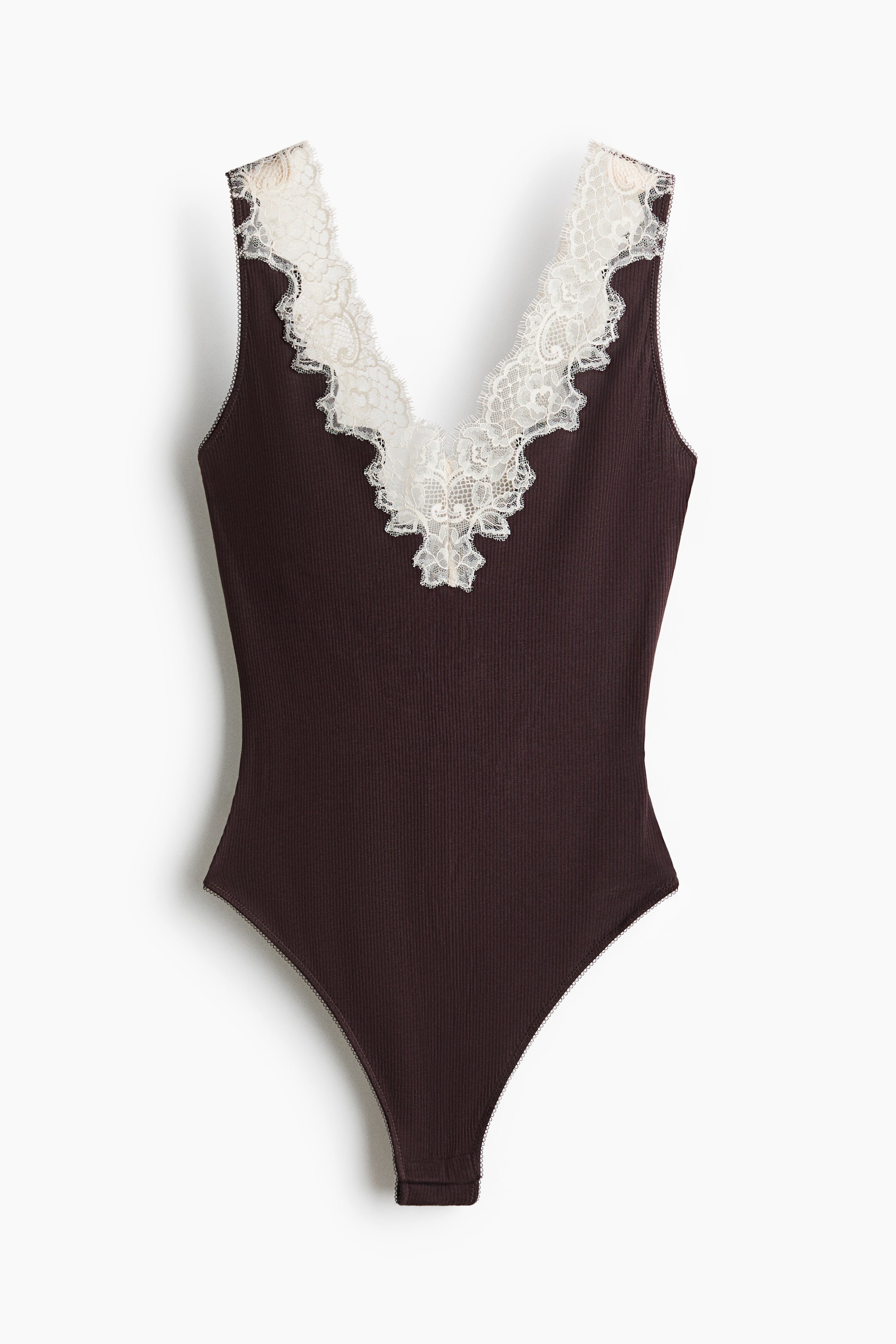 Maillot string en coton avec encolure V
