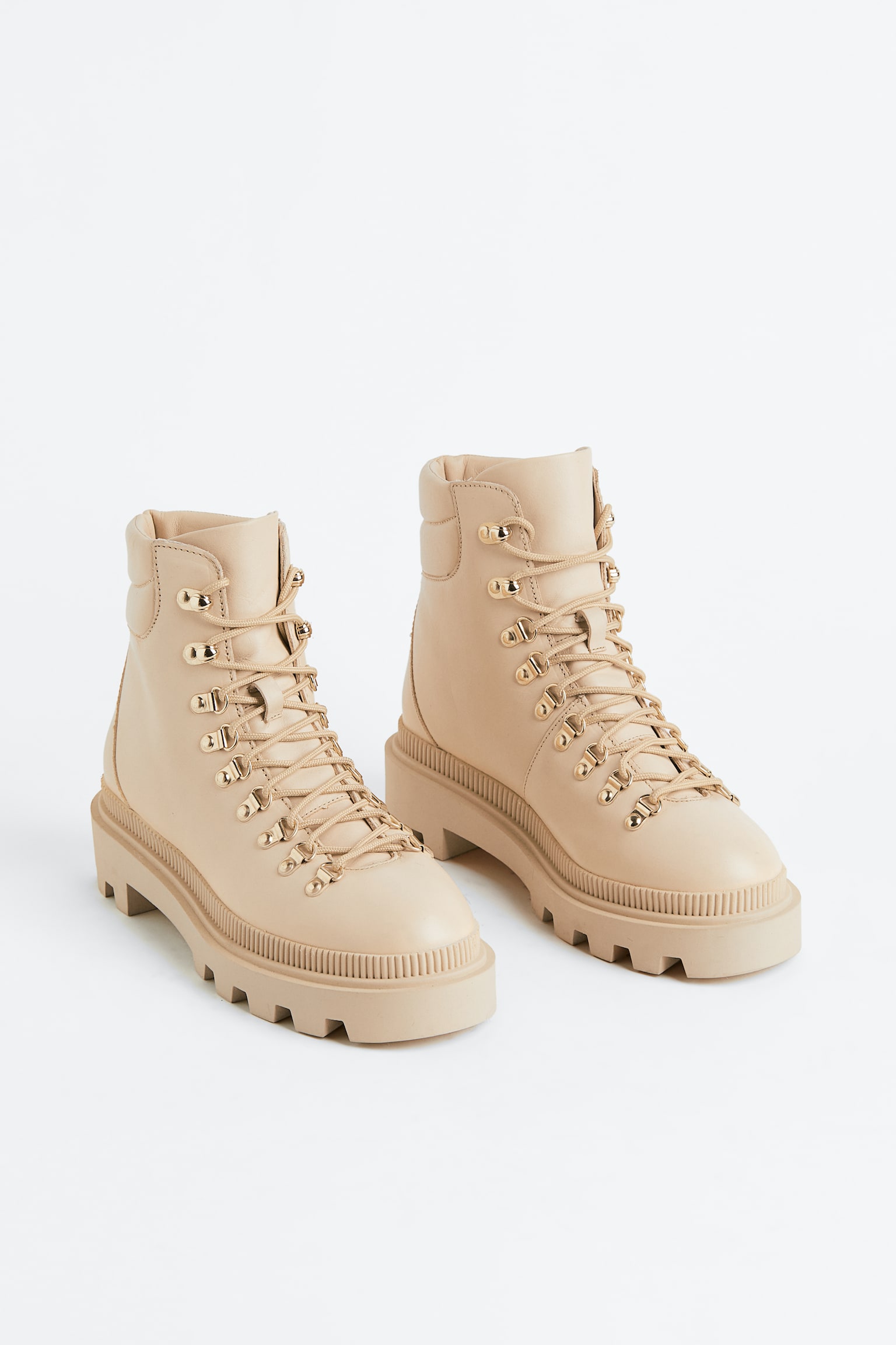 Ankle leather boots - Light beige - 2