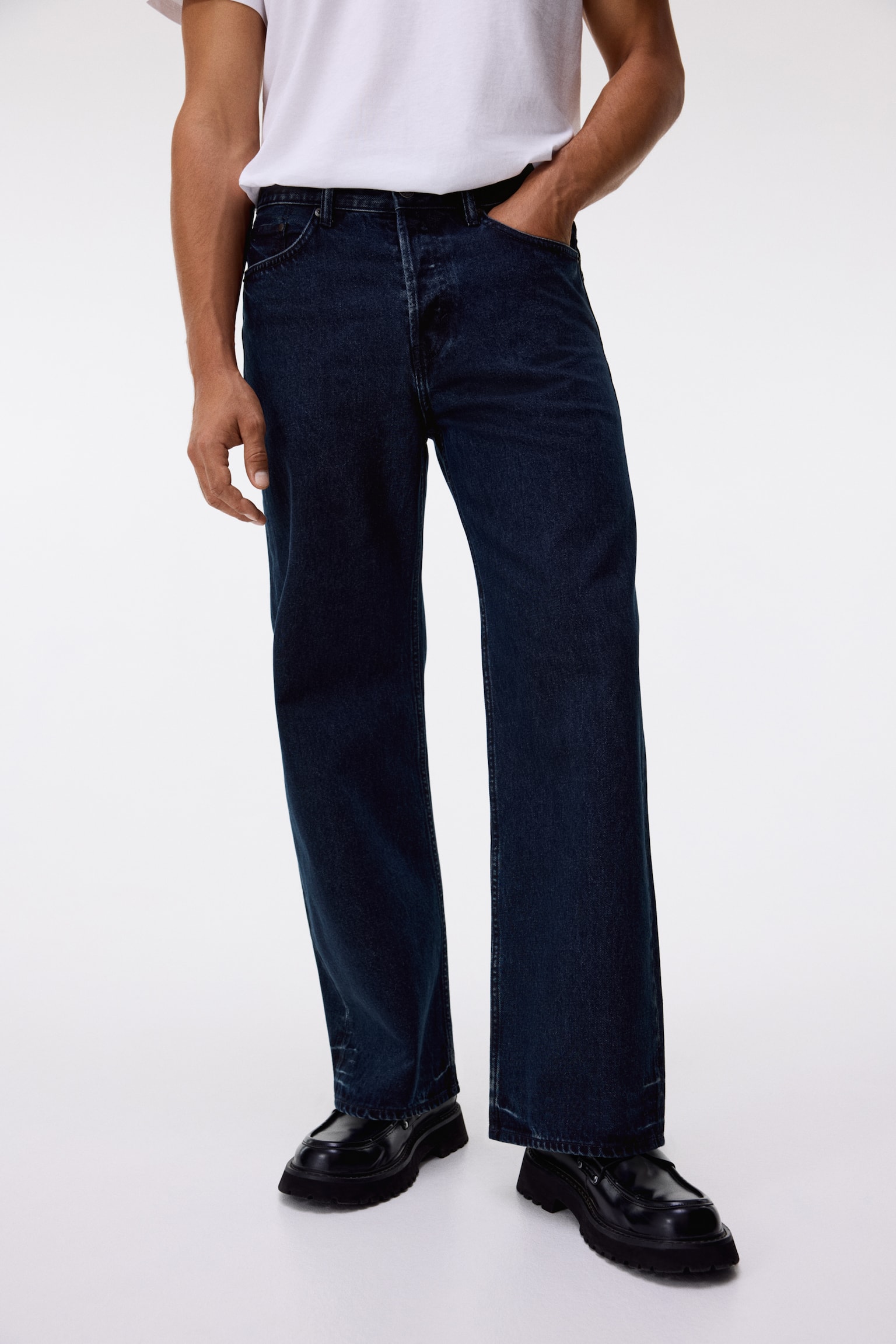 Loose Straight Jeans - Dark denim blue/Denim blue/Black/Denim blue/Denim blue/Brown/Dark grey - 5