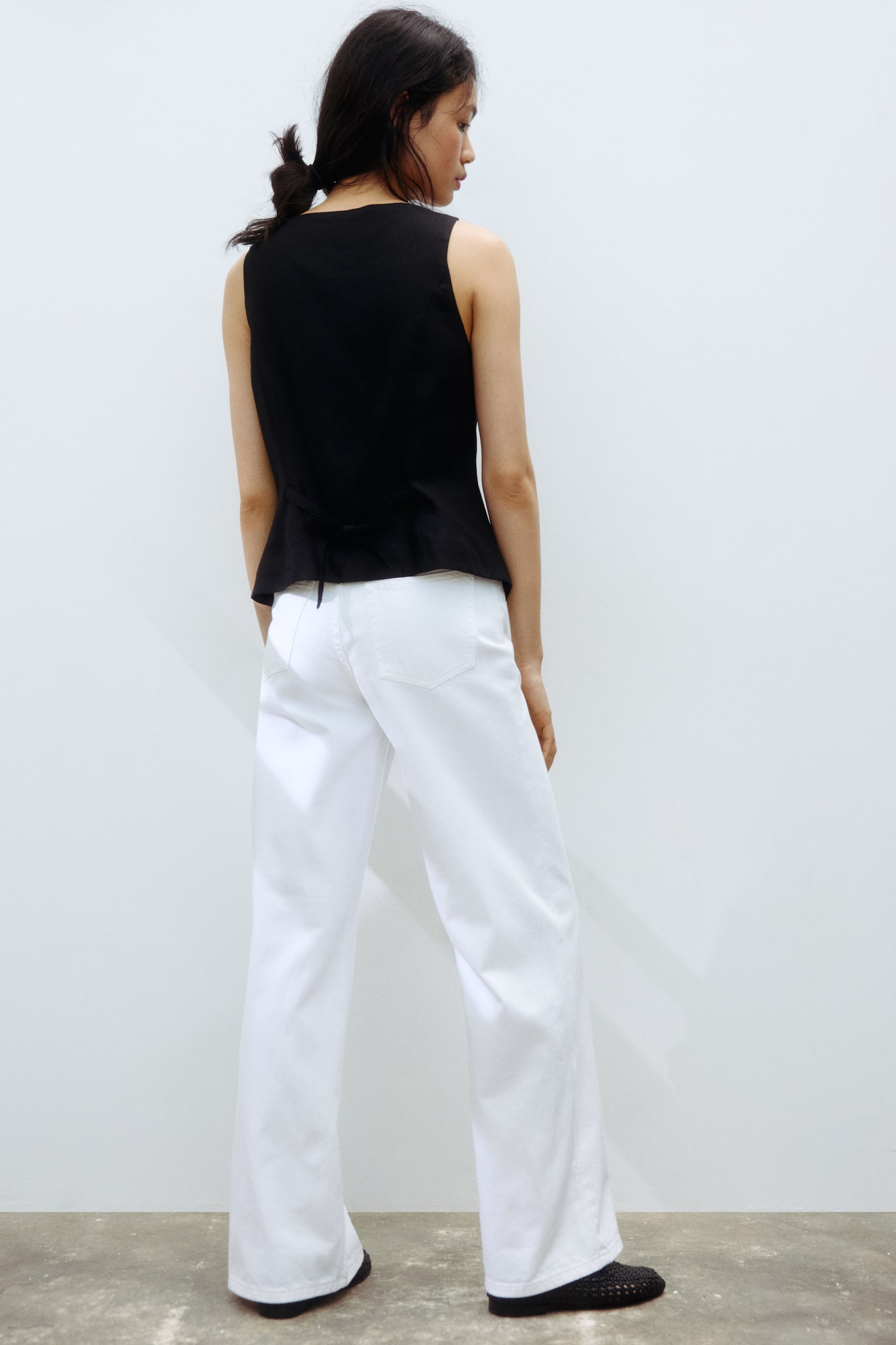 Wide Ultra High Jeans - Marfil/Azul denim oscuro - 5