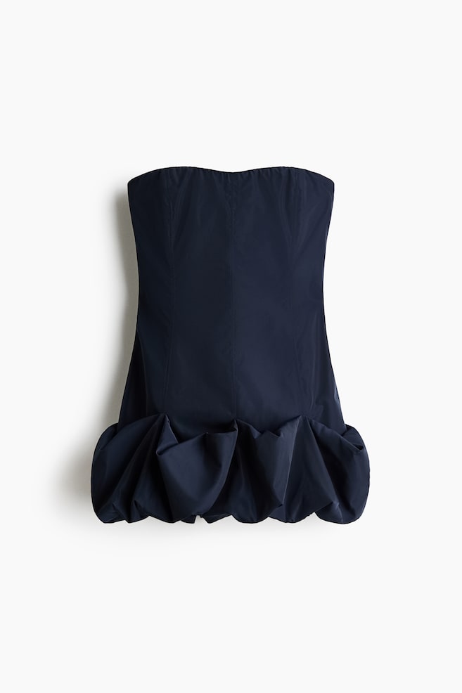 Bandeau-Kleid mit Ballonrock - Marineblau - 1