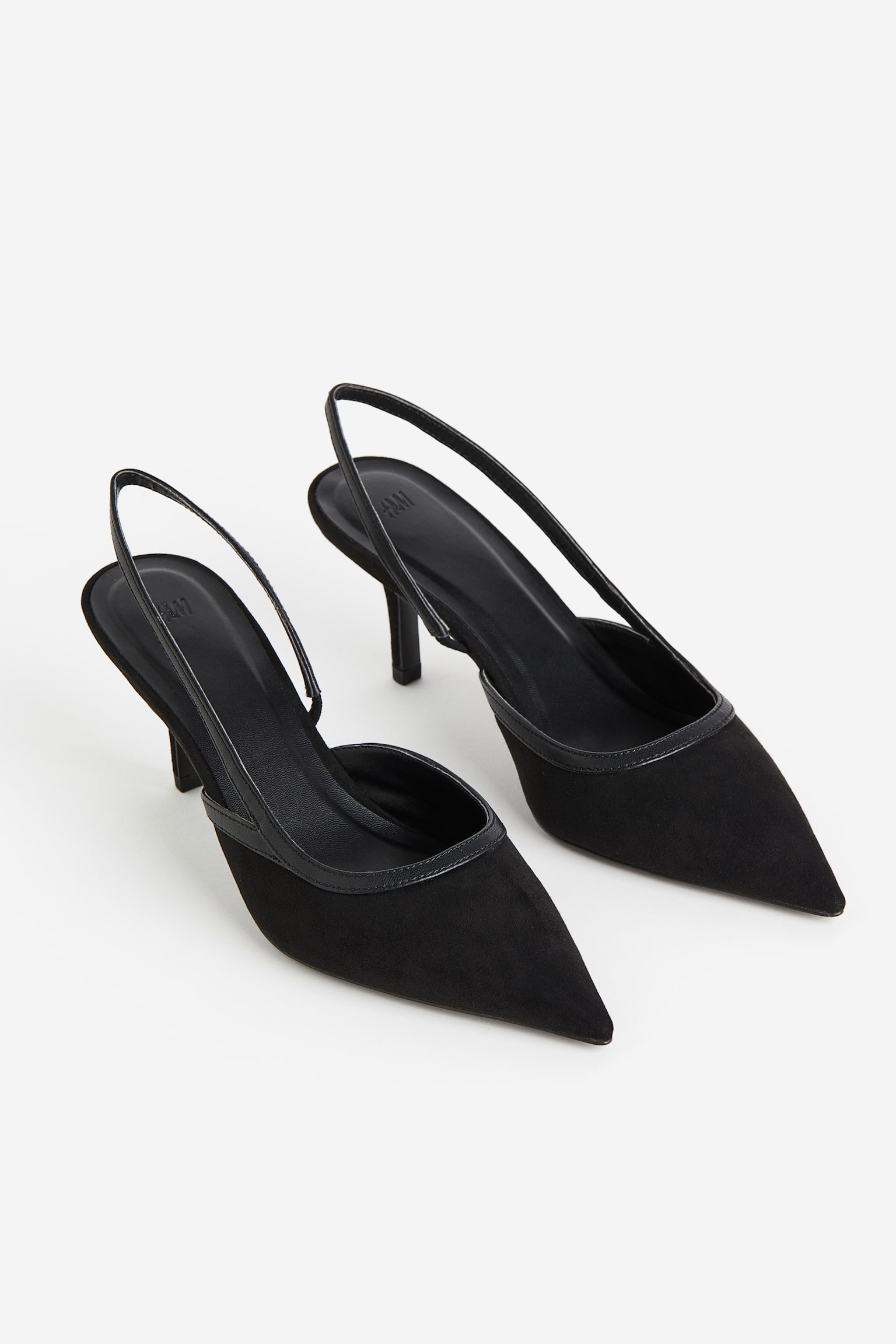 Slingback court shoes - Black - 4