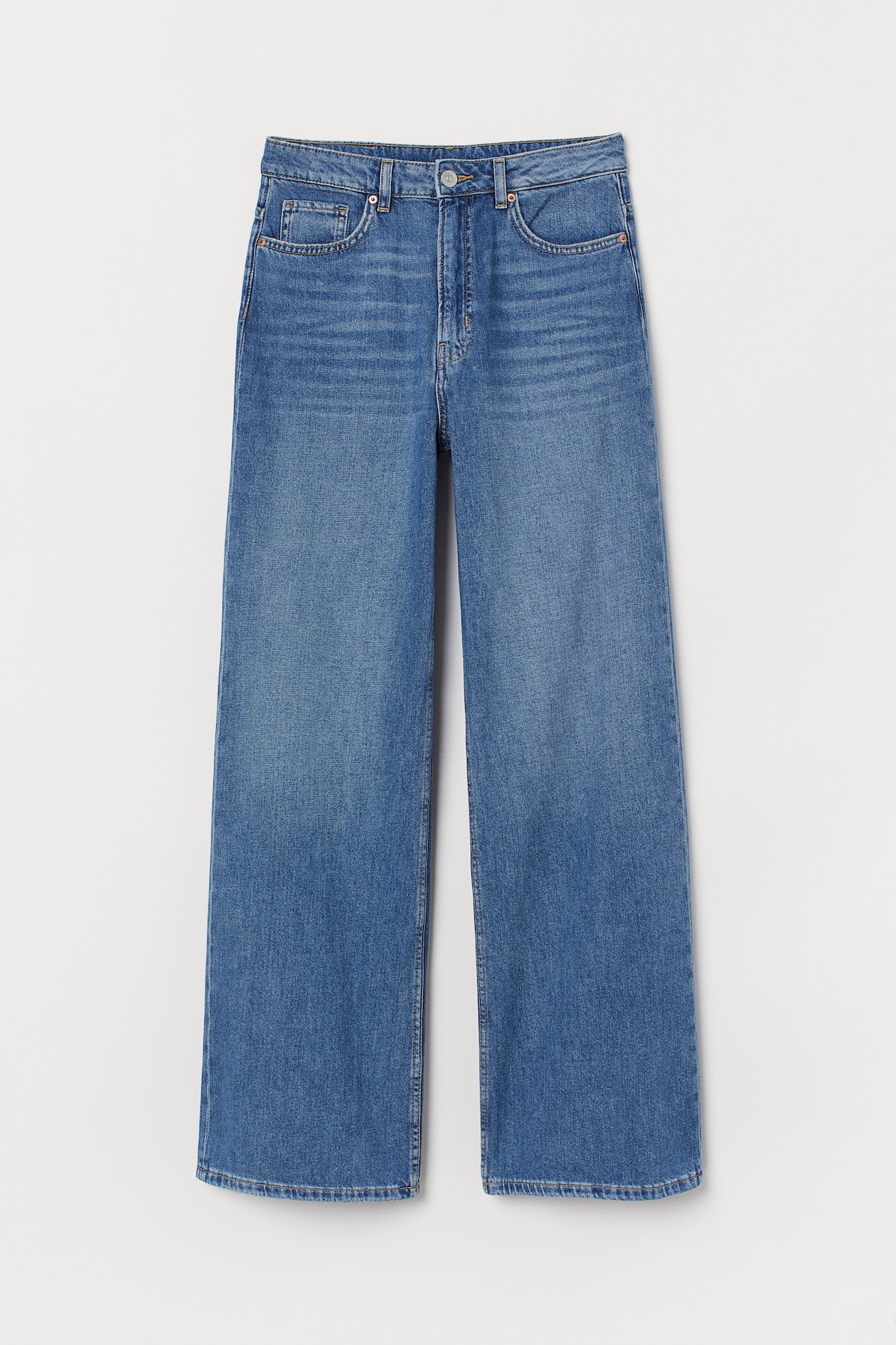 Wide High Jeans - High waist - Long - Dark denim blue - Ladies | H&M US