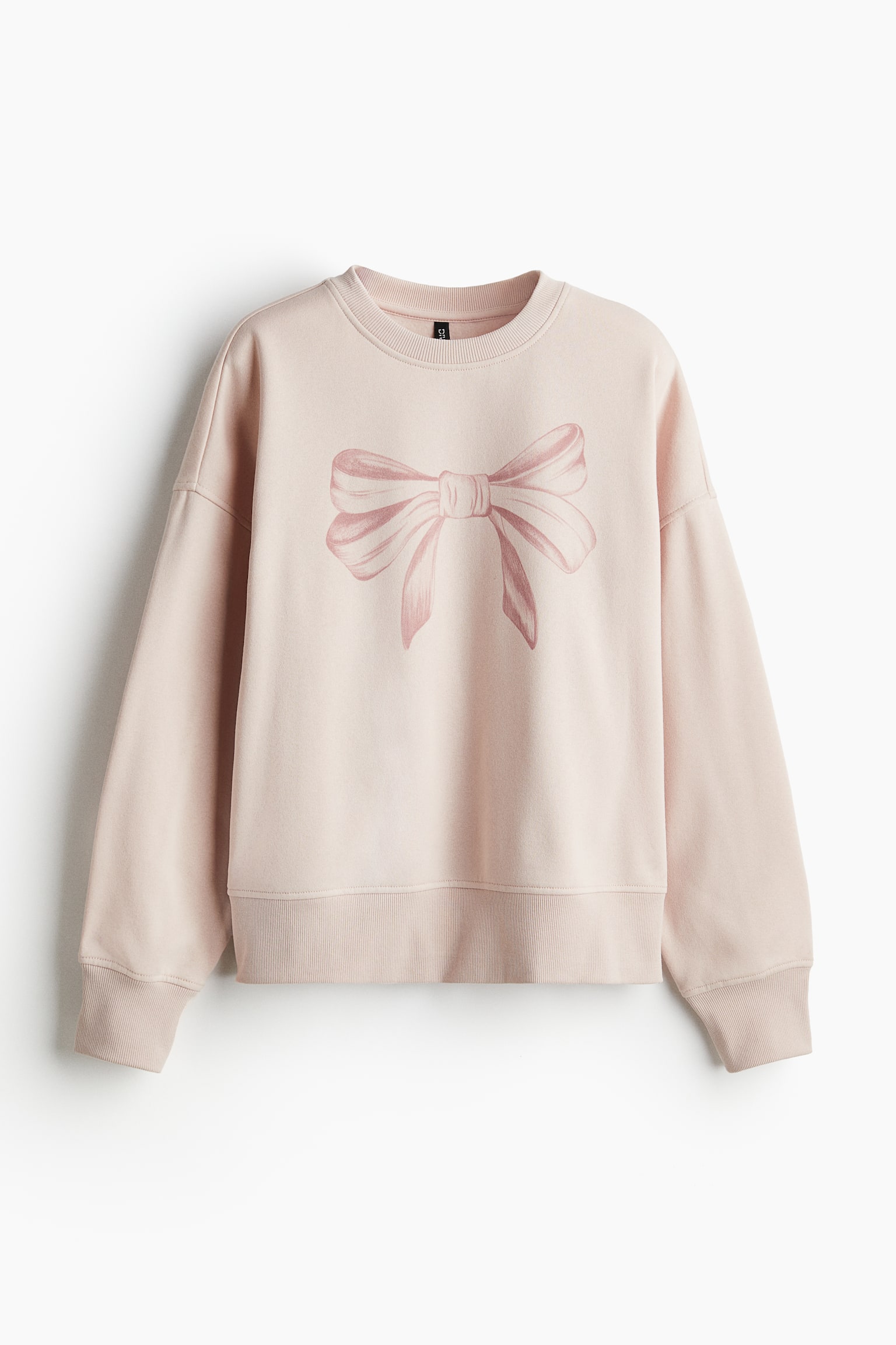 Oversized motif-detail sweatshirt - Light dusty pink/Bow/Light grey marl/Rhinestones/Cream/Health Culture/Cream/New York - 2