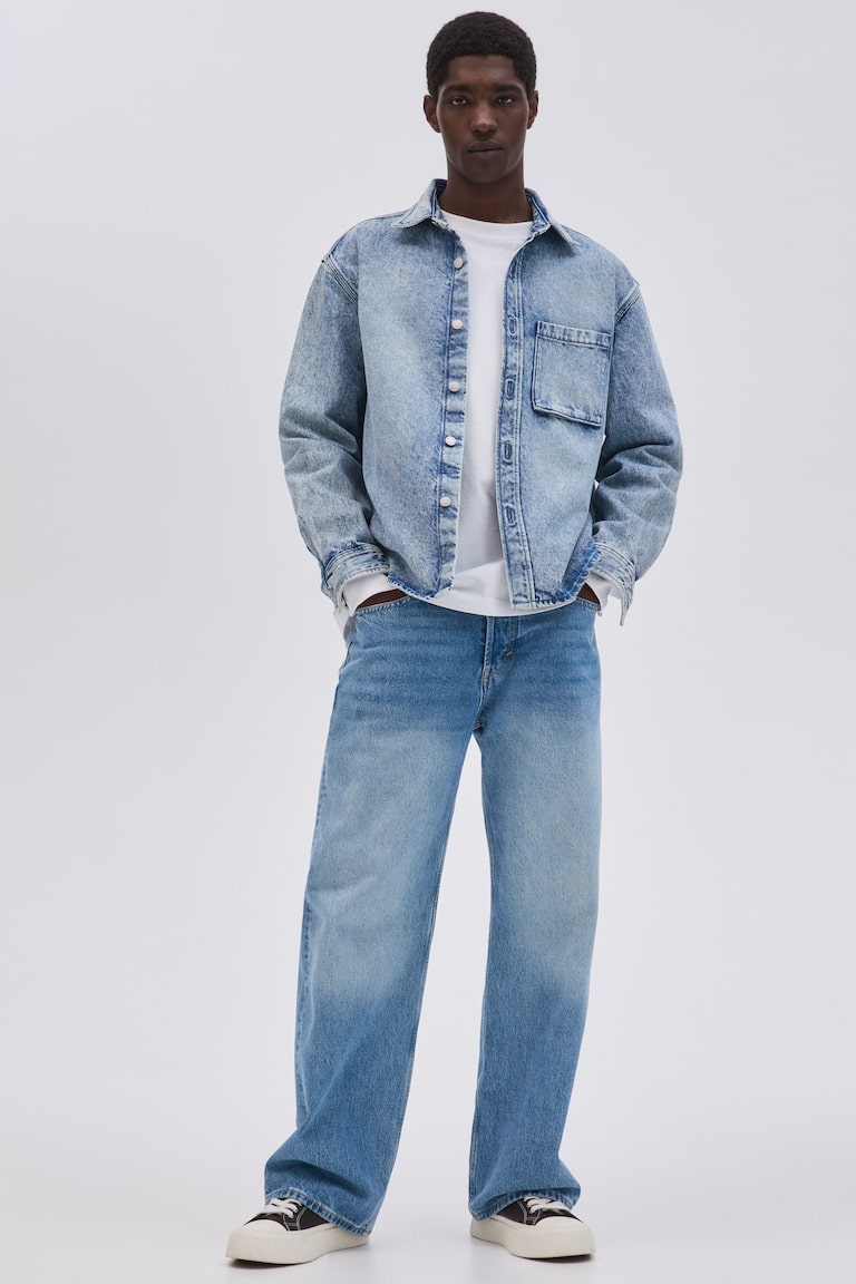 Loose Straight Jeans Light denim blue Men H&M IN