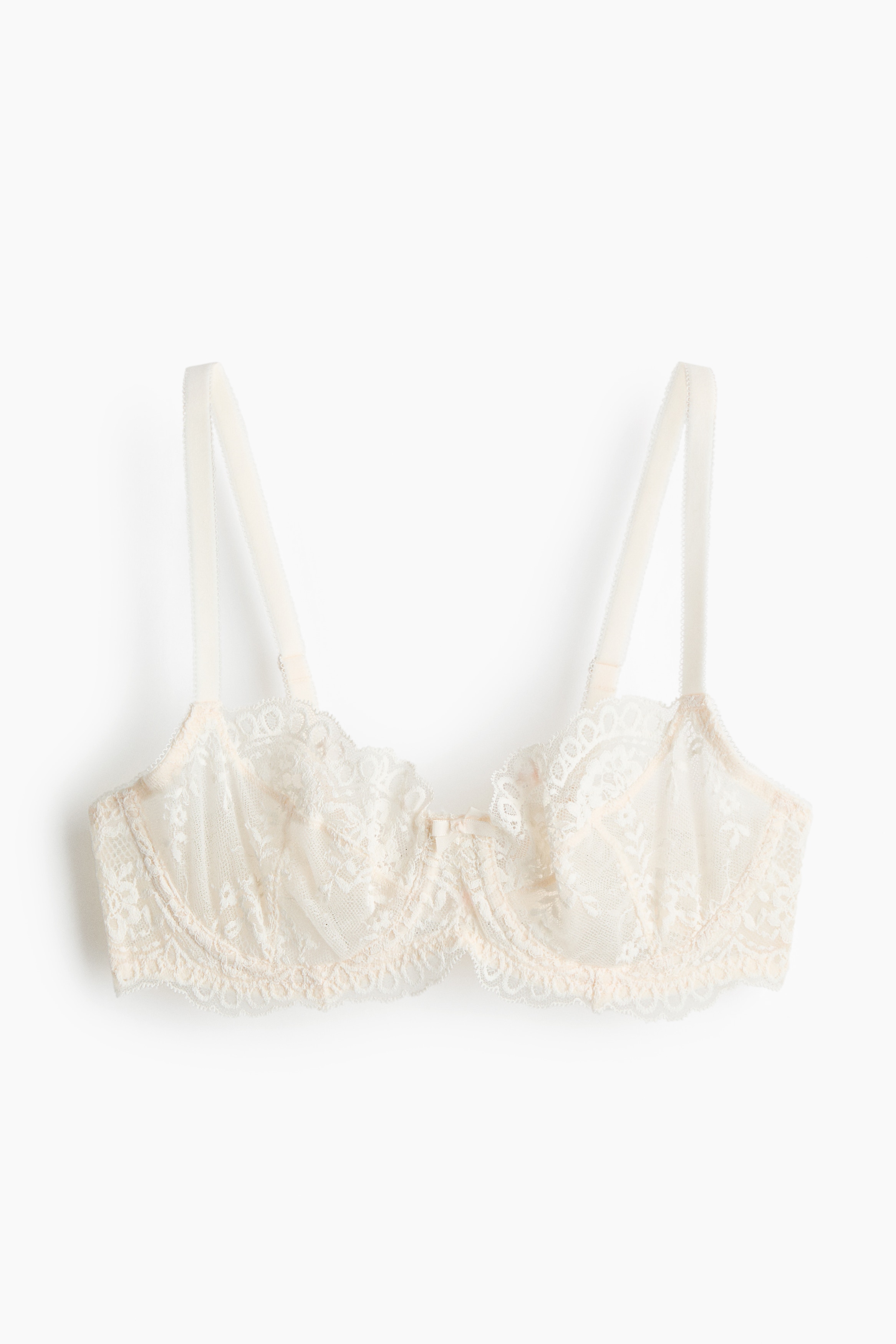 Kanten beugel-bh - Roomwit/Zwart