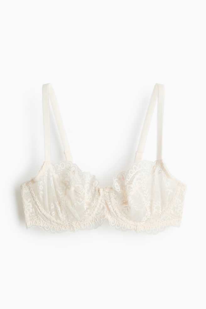 Underwired lace bra - Cream/Black - 1
