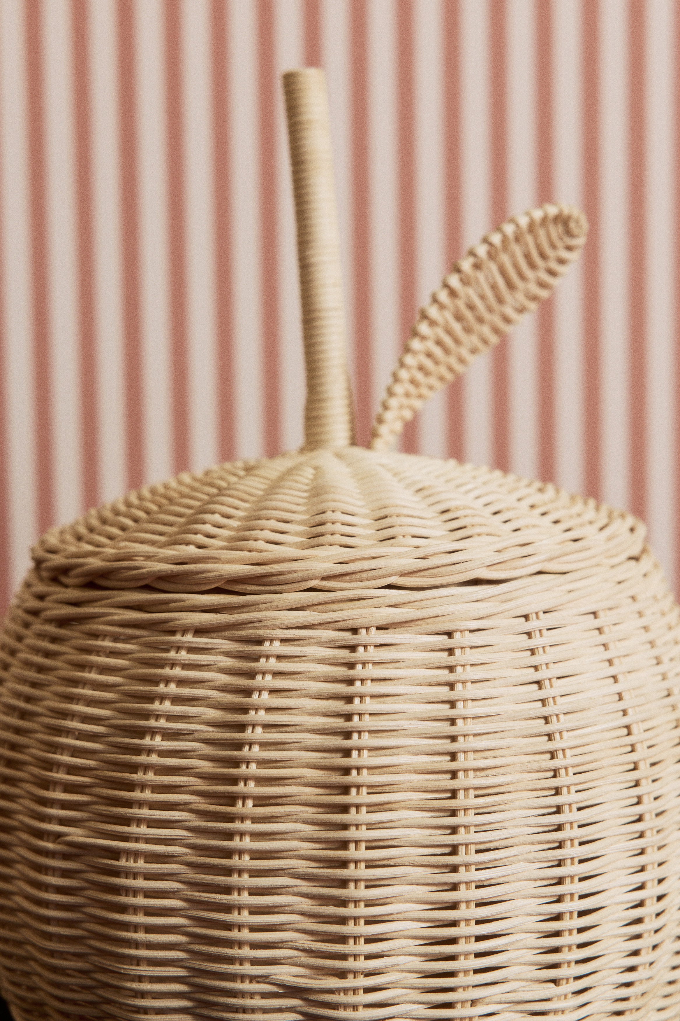 Berry-Shaped Rattan Storage Basket - Beige