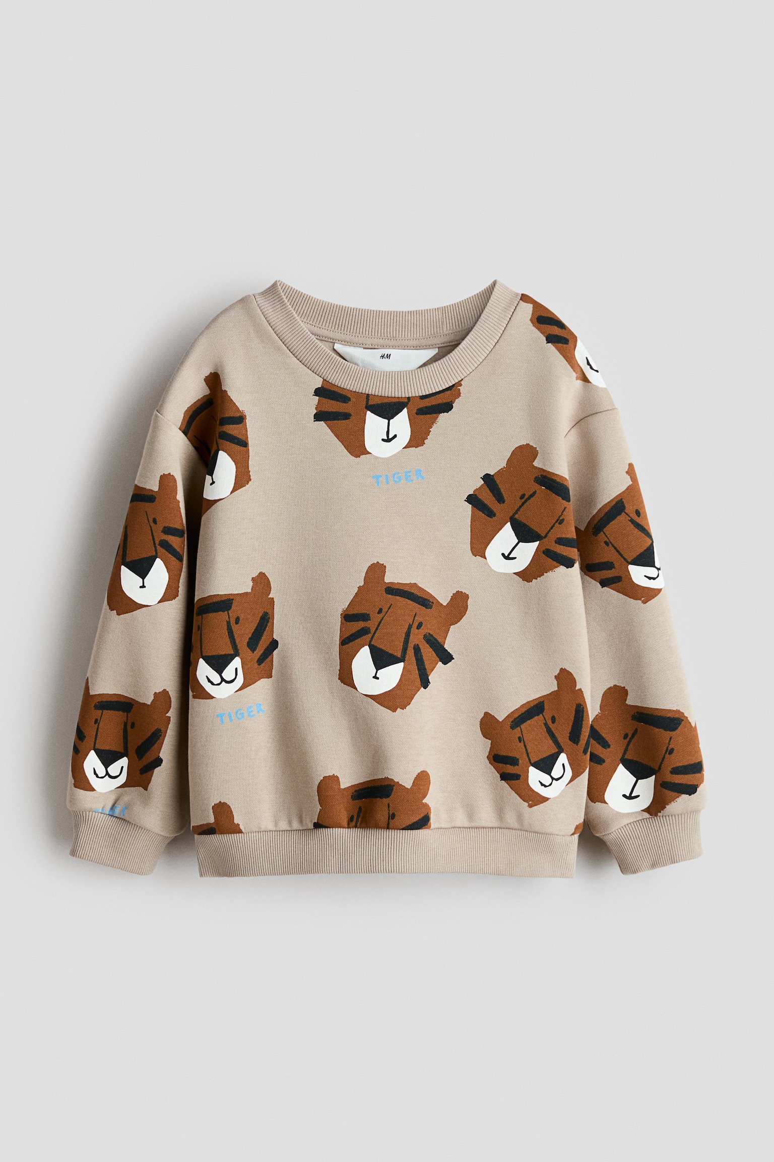 Printed Sweatshirt - Beige/Tigers/Light beige/dinosaurs/Blue/robot/Green/Miami