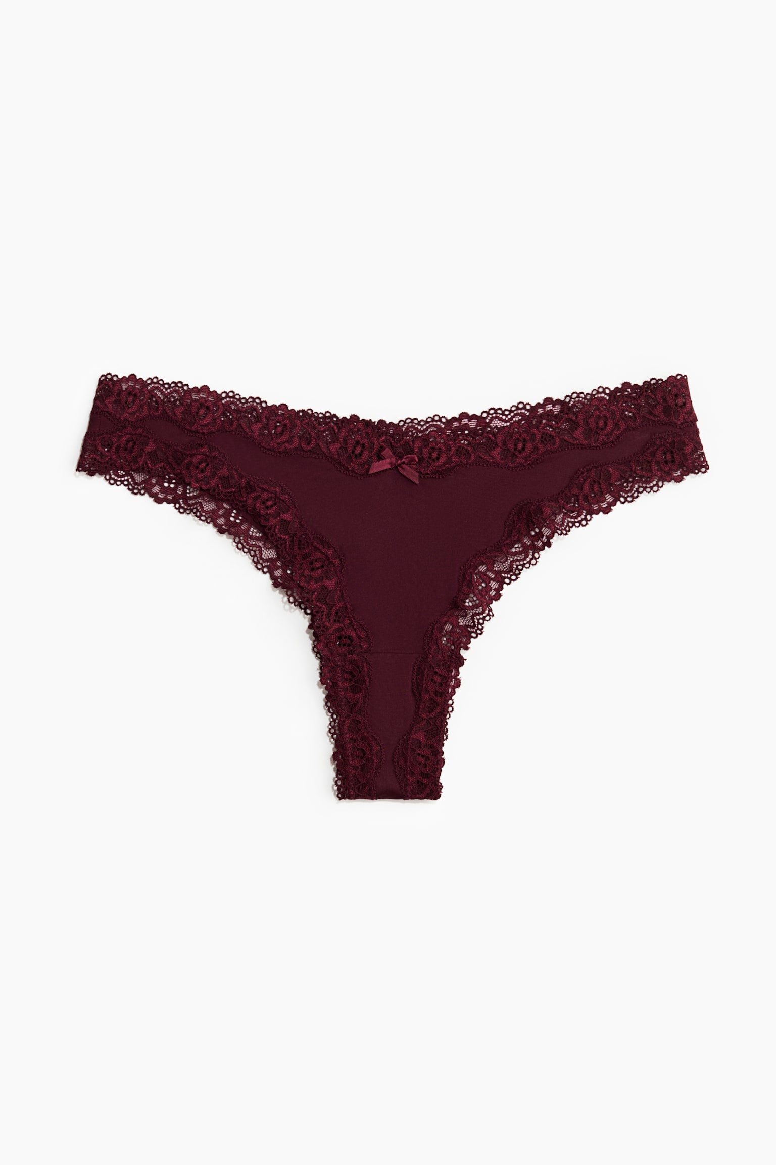 5er-Pack Brazil Slips aus Mikrofaser und Spitze - Burgundy/Light pink/Black/Schwarz/Rot/Weinrot/Weiss/Taubenblau/Hellblau/Schwarz/Mattrosa/Schwarz/Geblümt - 2