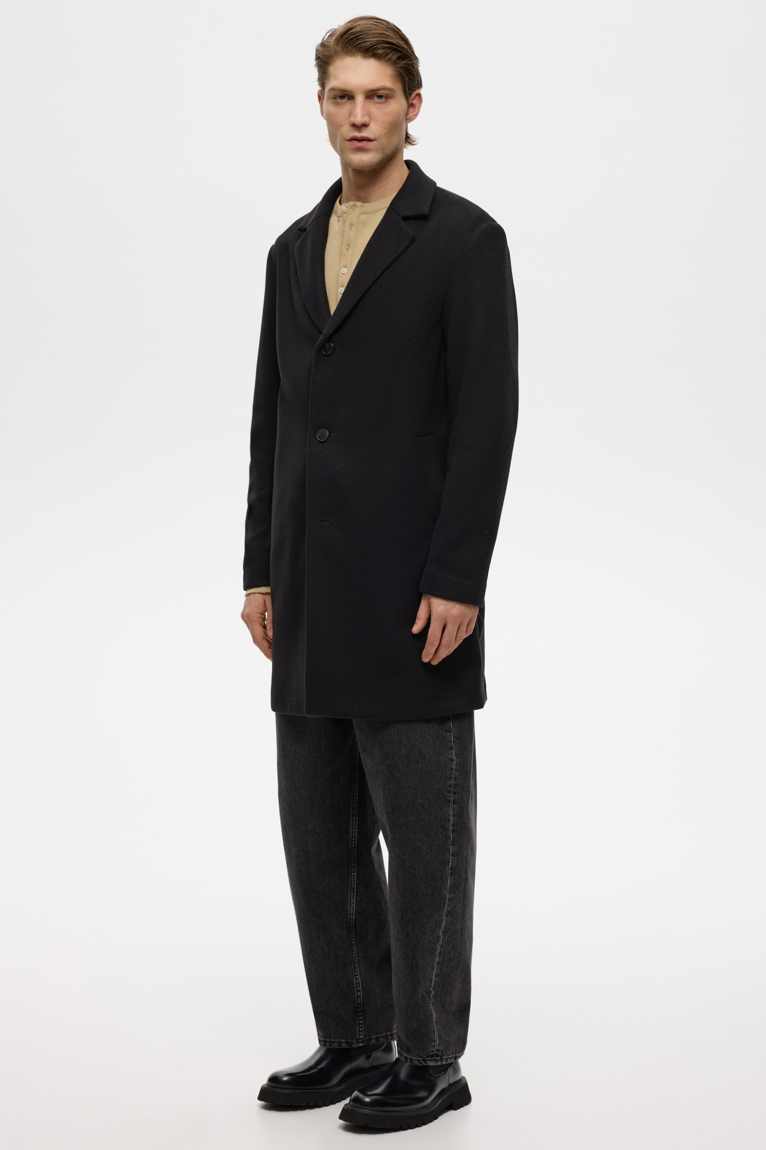 Single-breasted coat - Black/Grey/Dark brown/Beige/Beige - 6