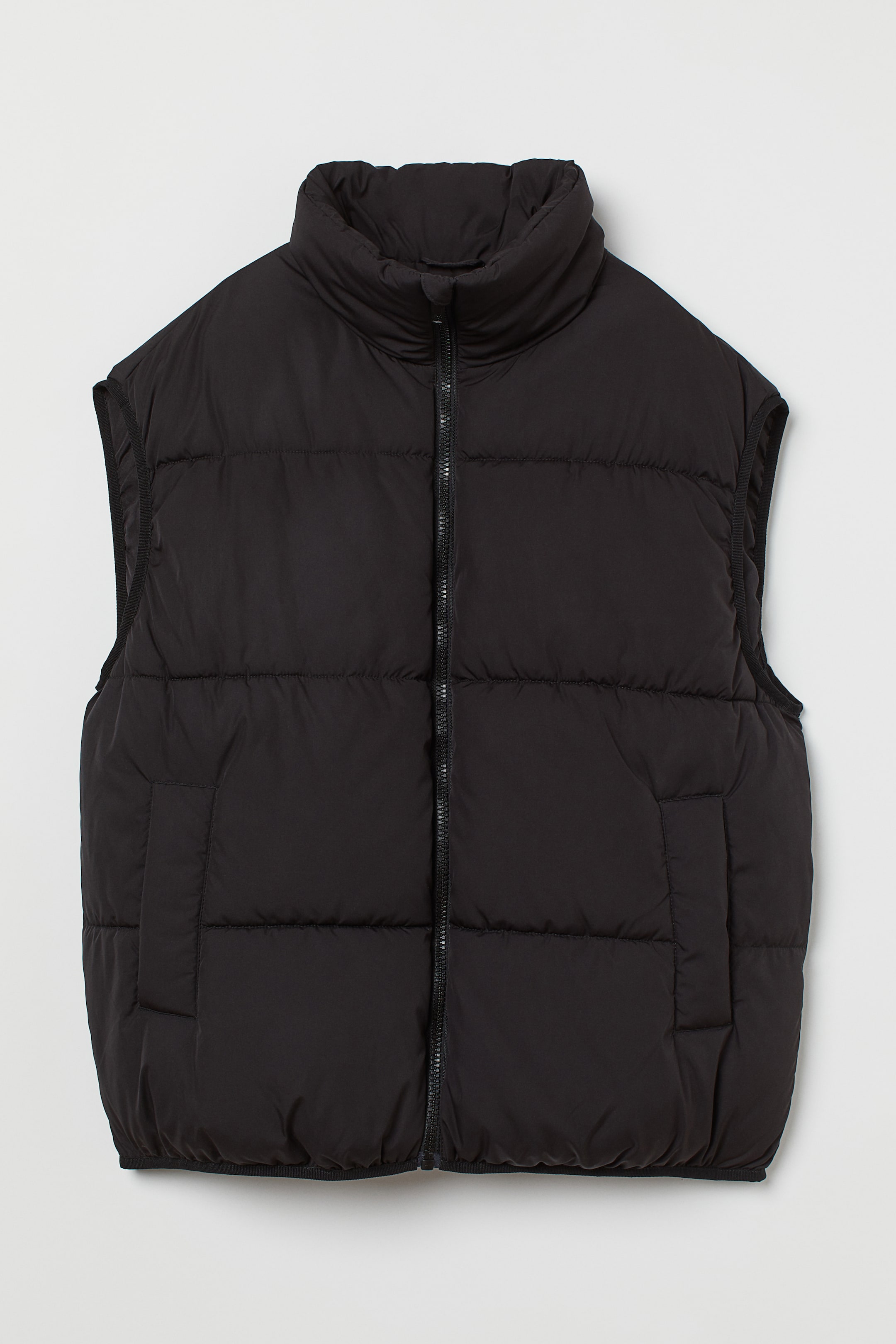 Padded Vest - Sleeveless - Regular length - Black - Ladies | H&M US